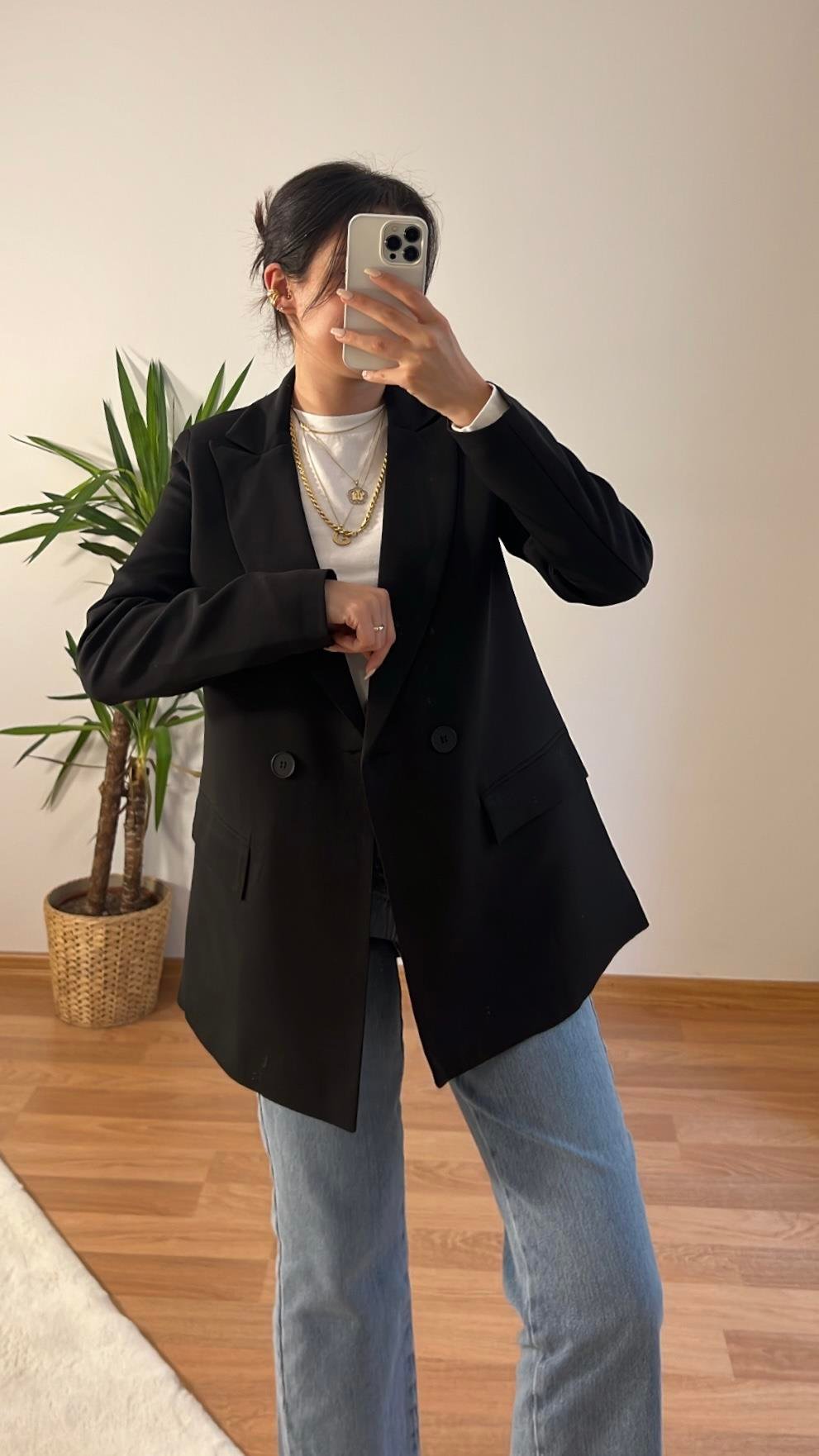 MARKA SİYAH KRUVAZE BLAZER