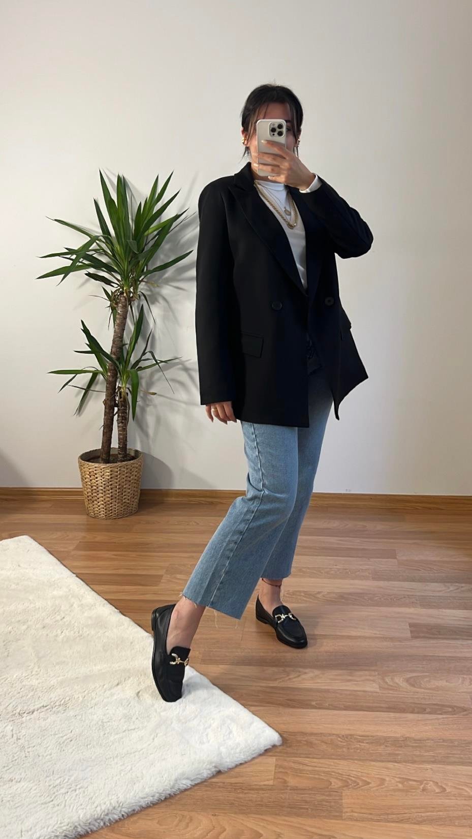 MARKA SİYAH KRUVAZE BLAZER