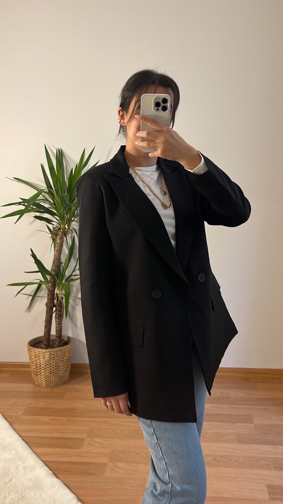 MARKA SİYAH KRUVAZE BLAZER