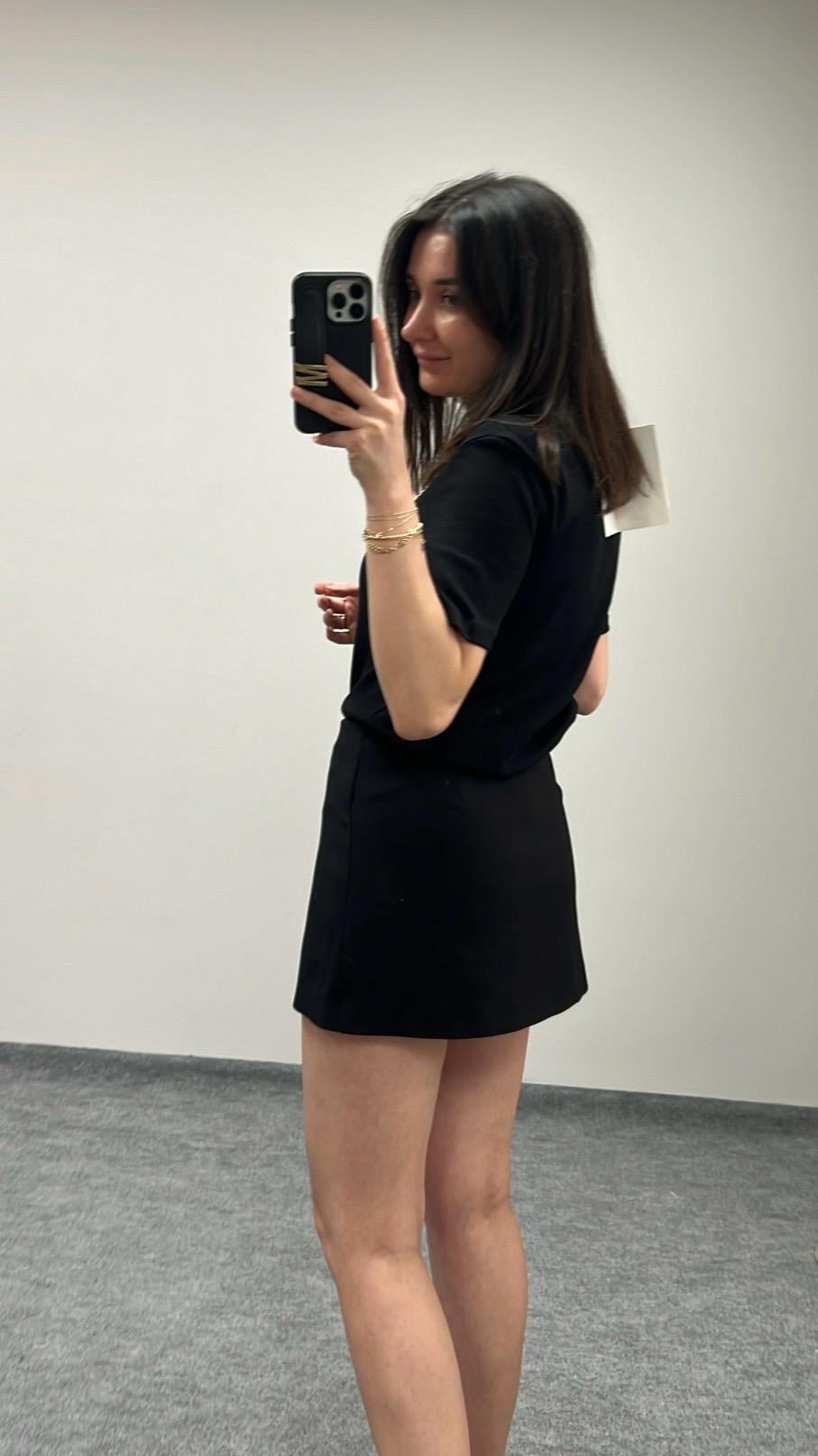 Marka Siyah Mini Şortlu Etek