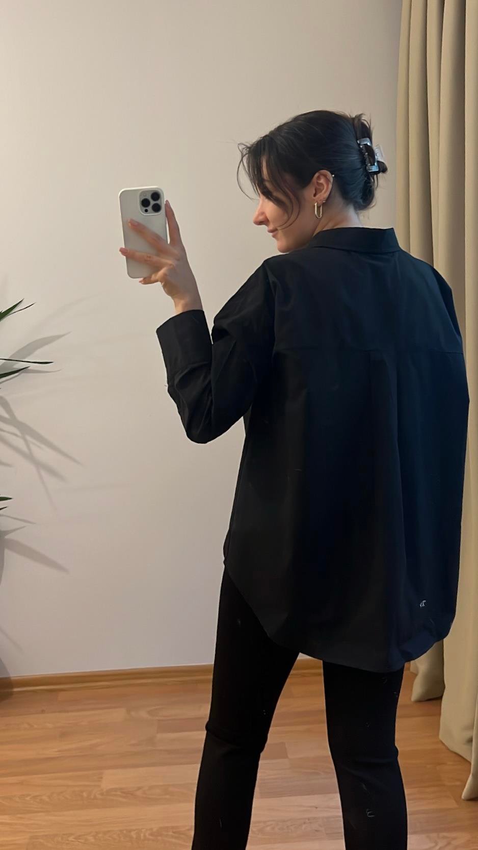 MARKA SİYAH POPLIN GÖMLEK