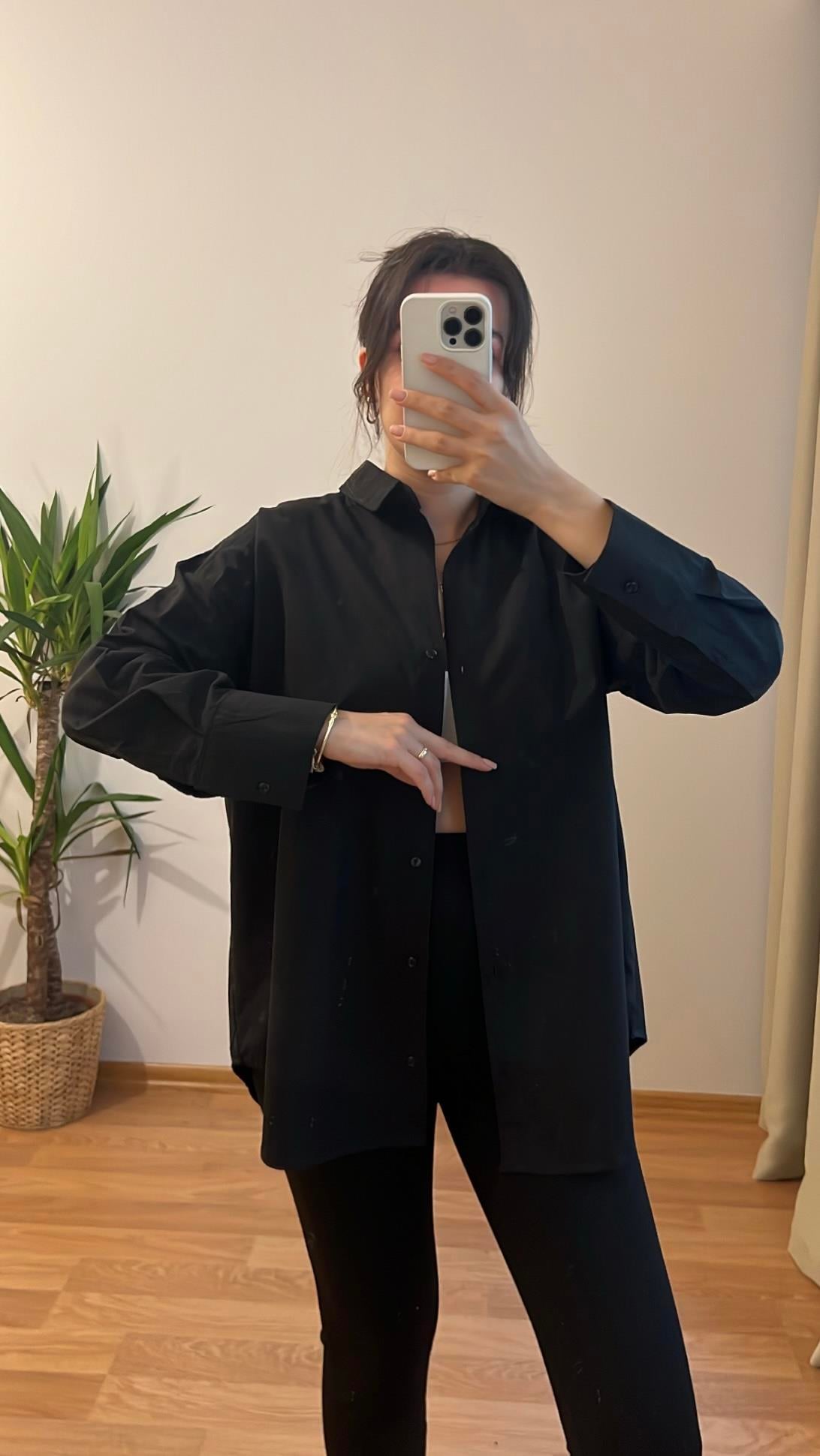 MARKA SİYAH POPLİN GÖMLEK