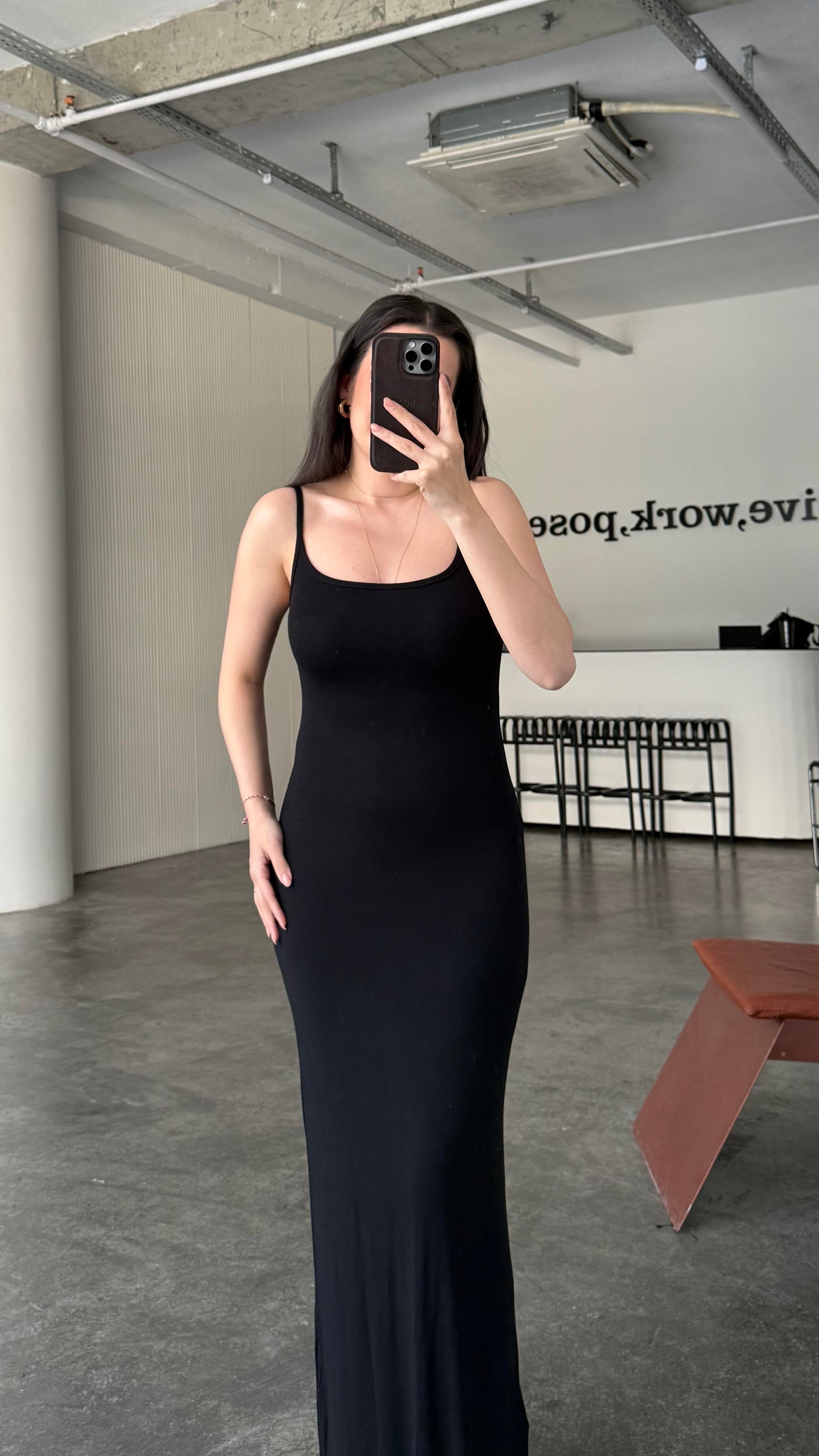 Marka Siyah Soft Touch Maxi Elbise