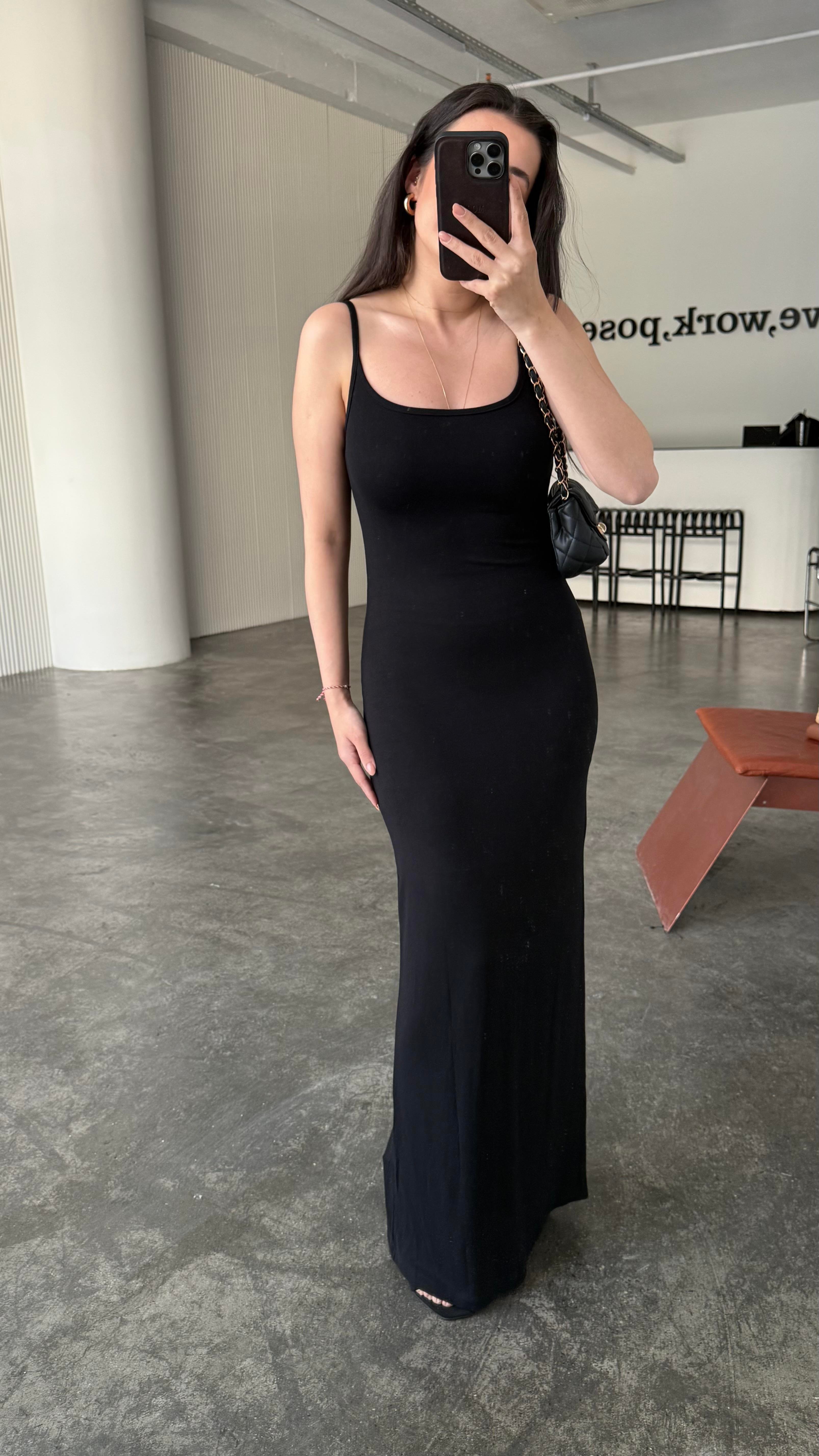 Marka Siyah Soft Touch Maxi Elbise