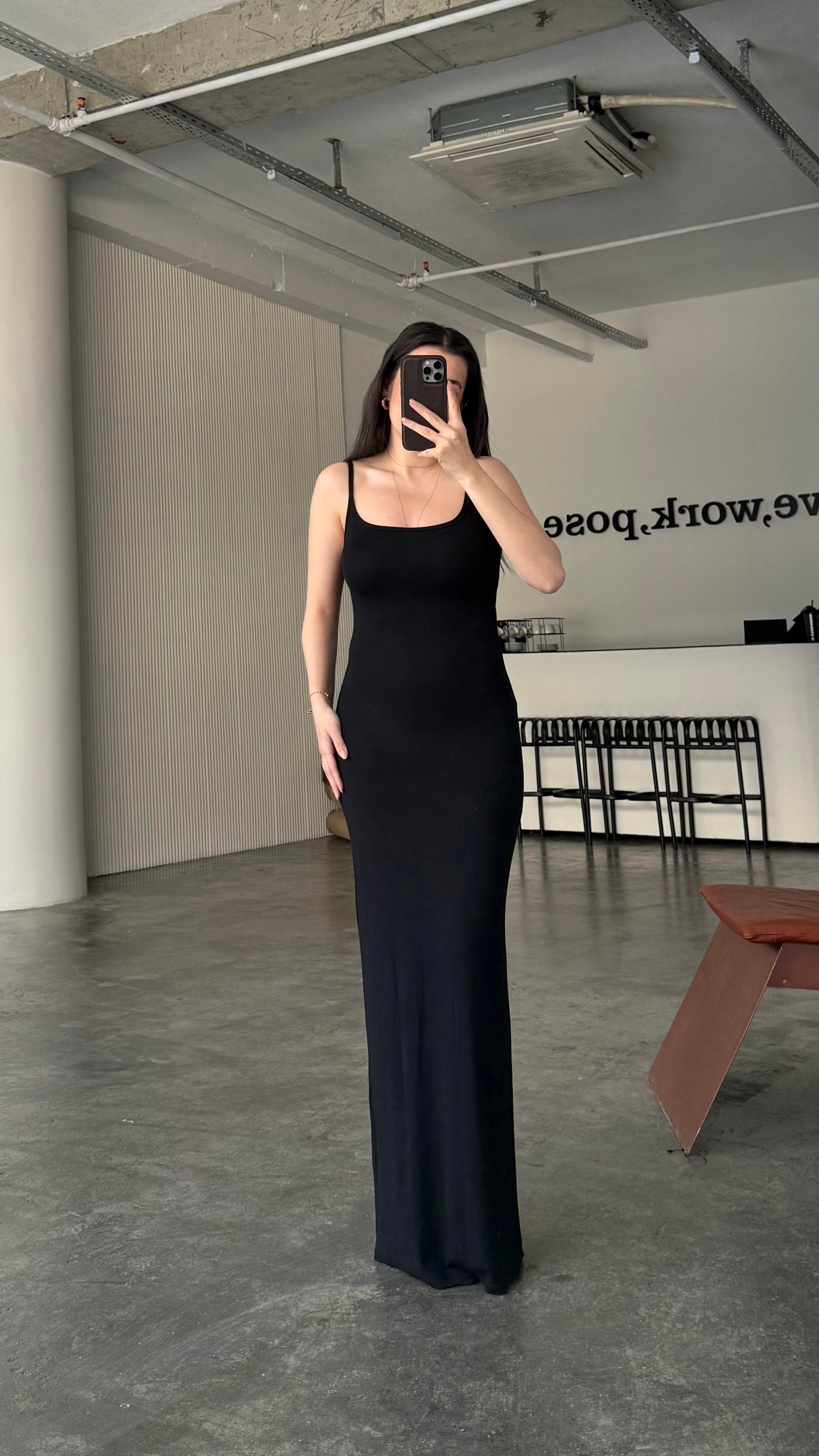 Marka Siyah Soft Touch Maxi Elbise