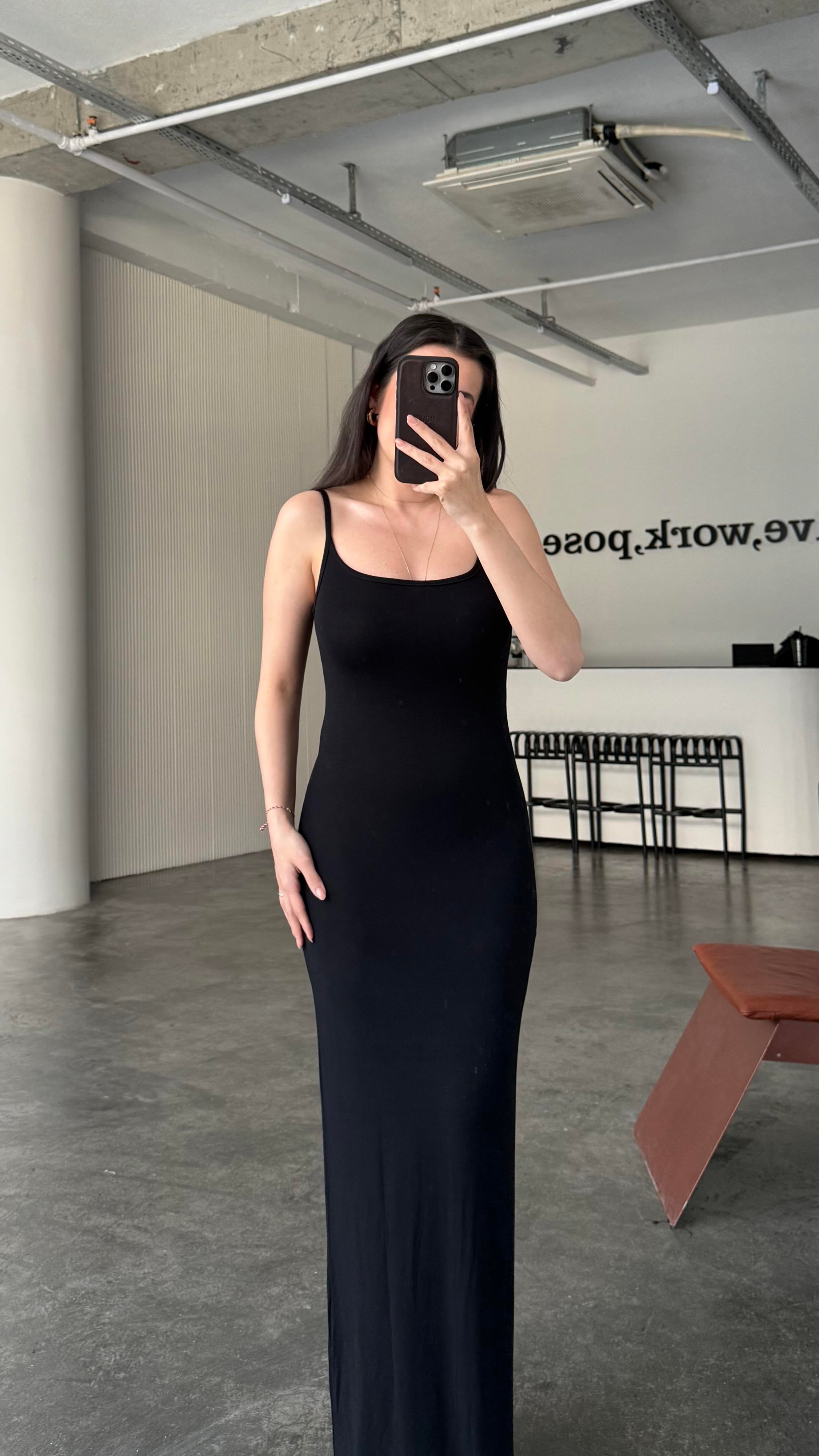 Marka Siyah Soft Touch Maxi Elbise