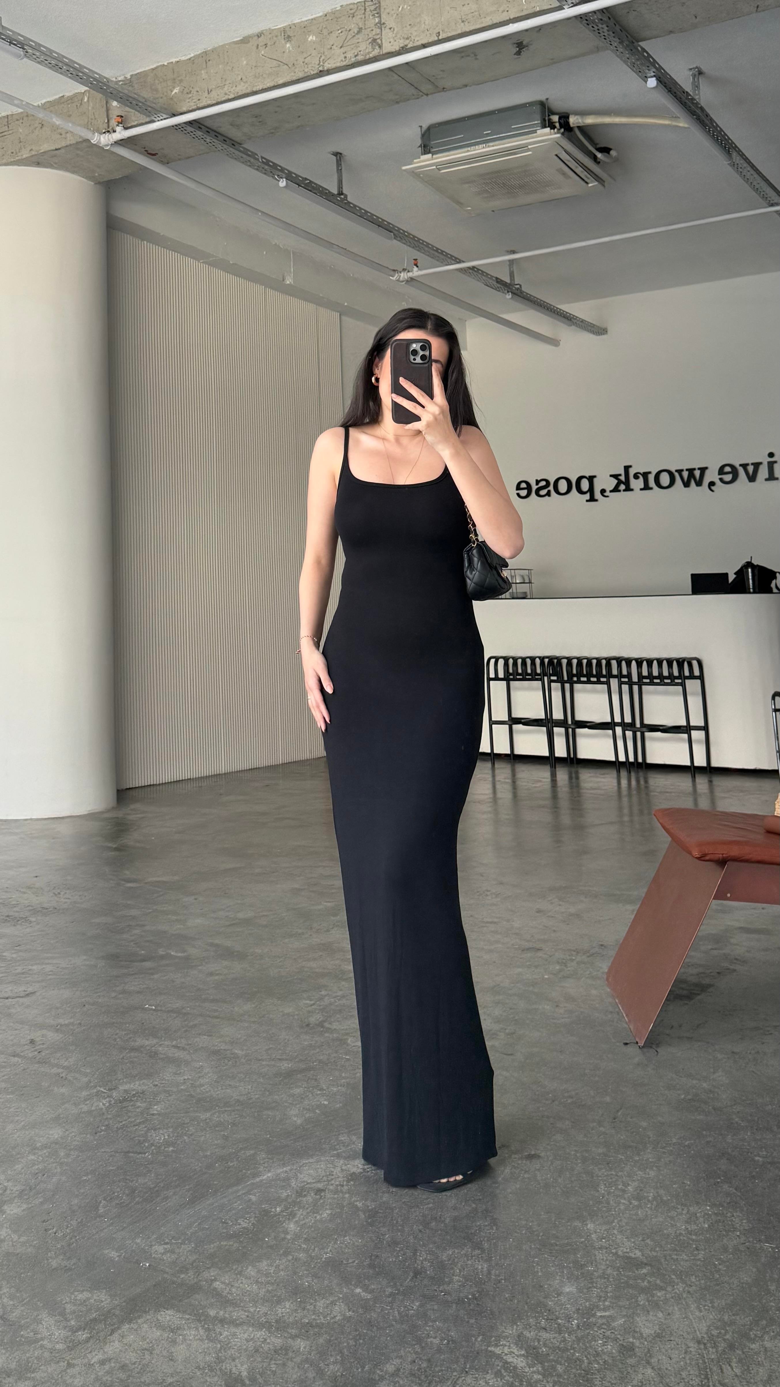 Marka Siyah Soft Touch Maxi Elbise