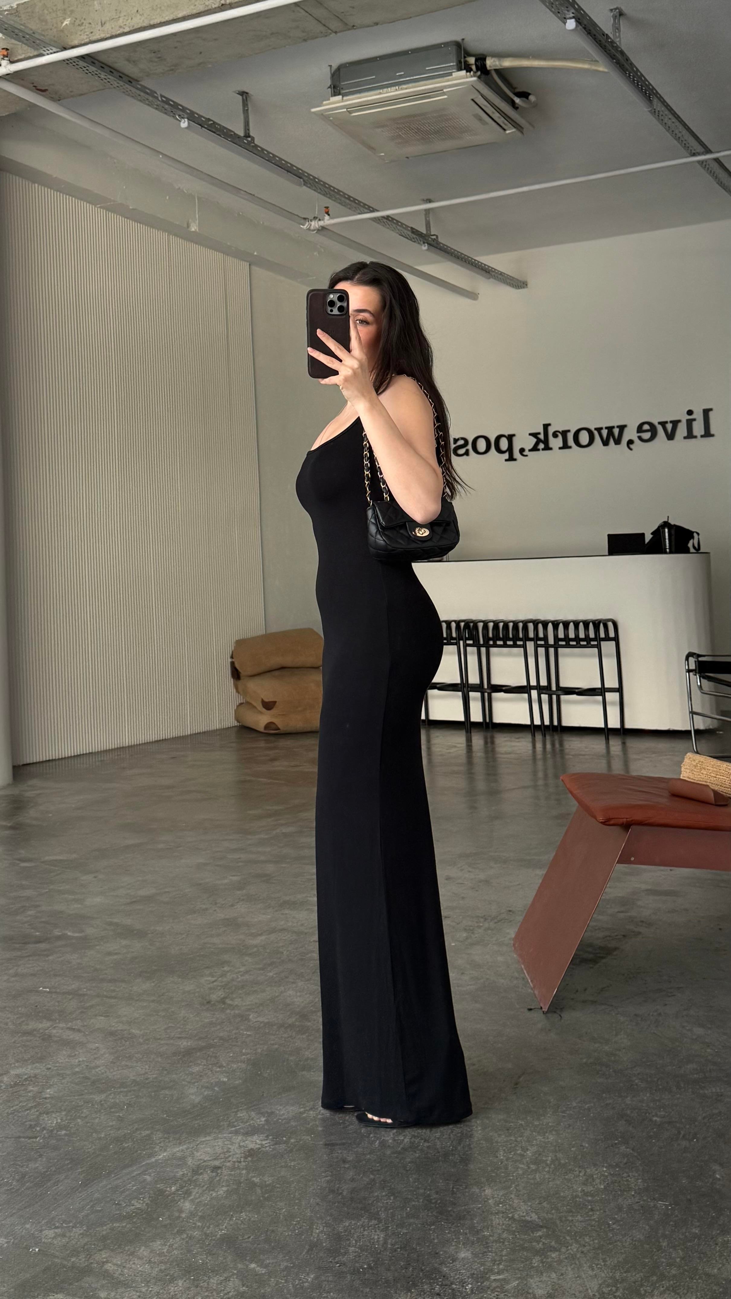 Marka Siyah Soft Touch Maxi Elbise