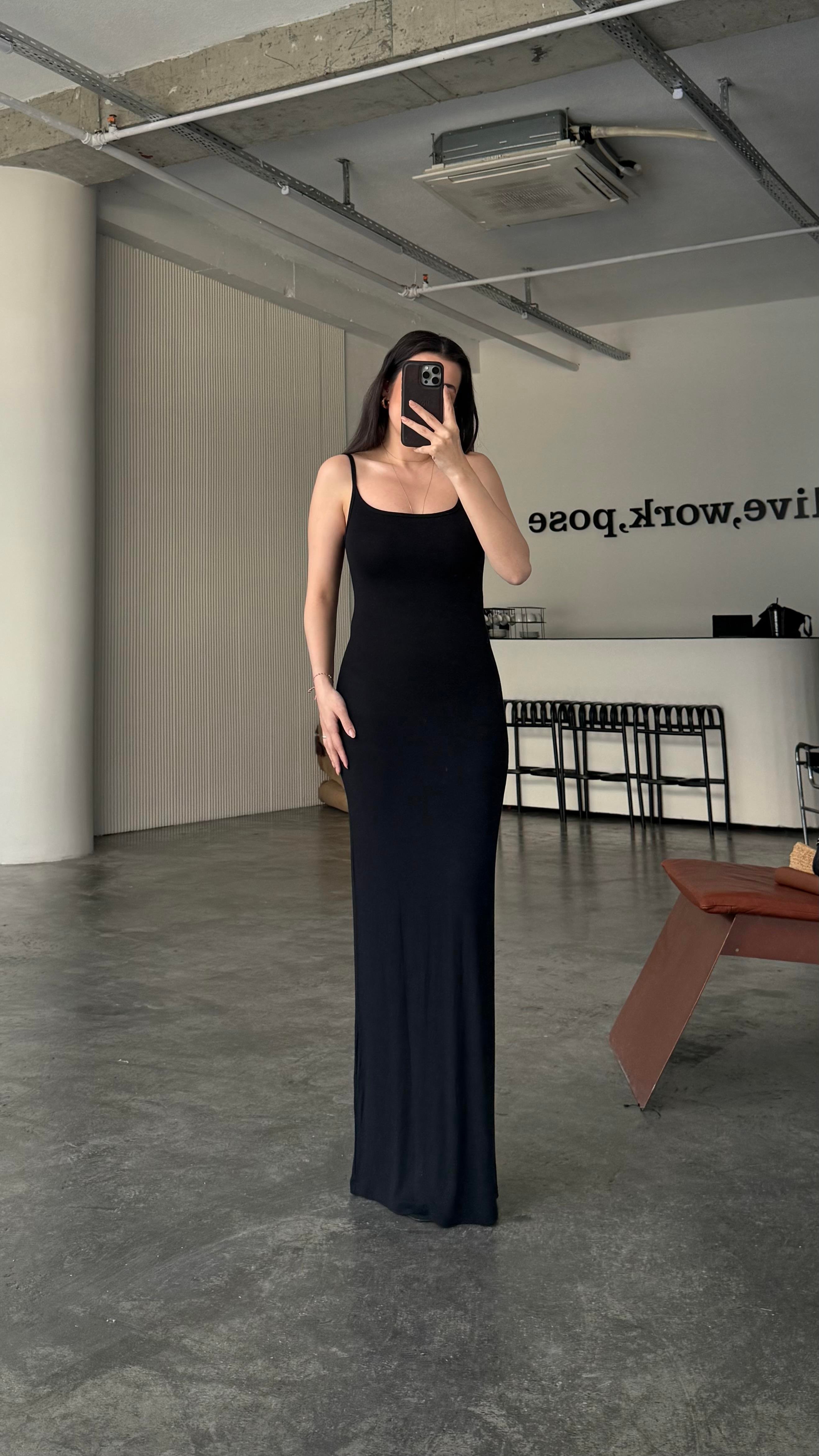 Marka Siyah Soft Touch Maxi Elbise