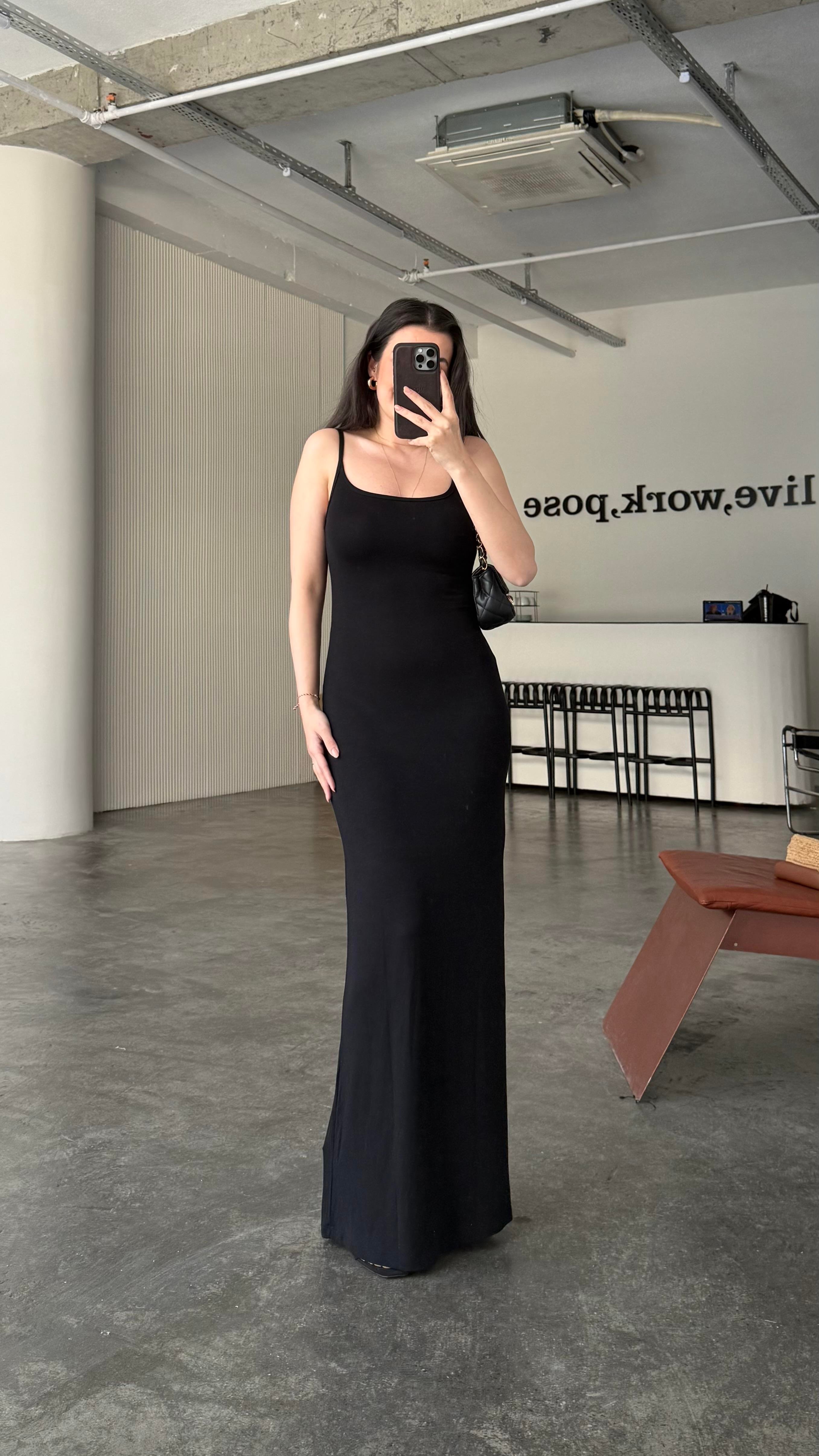 Marka Siyah Soft Touch Maxi Elbise