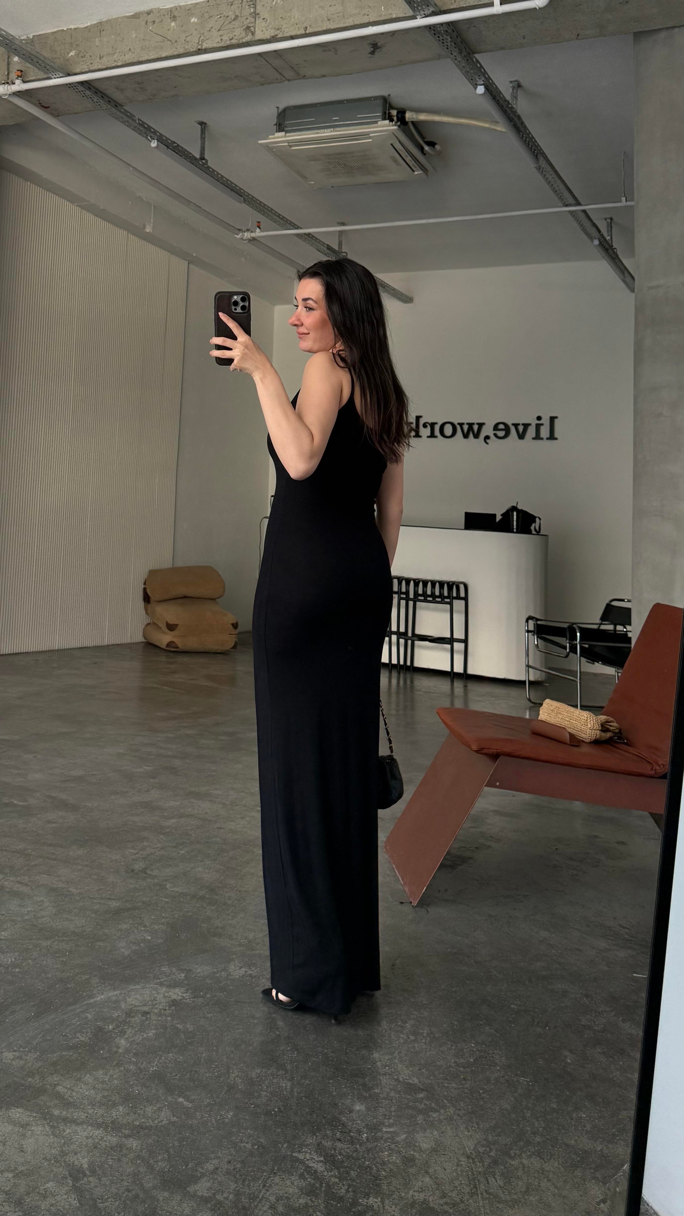 Marka Siyah Soft Touch Maxi Elbise