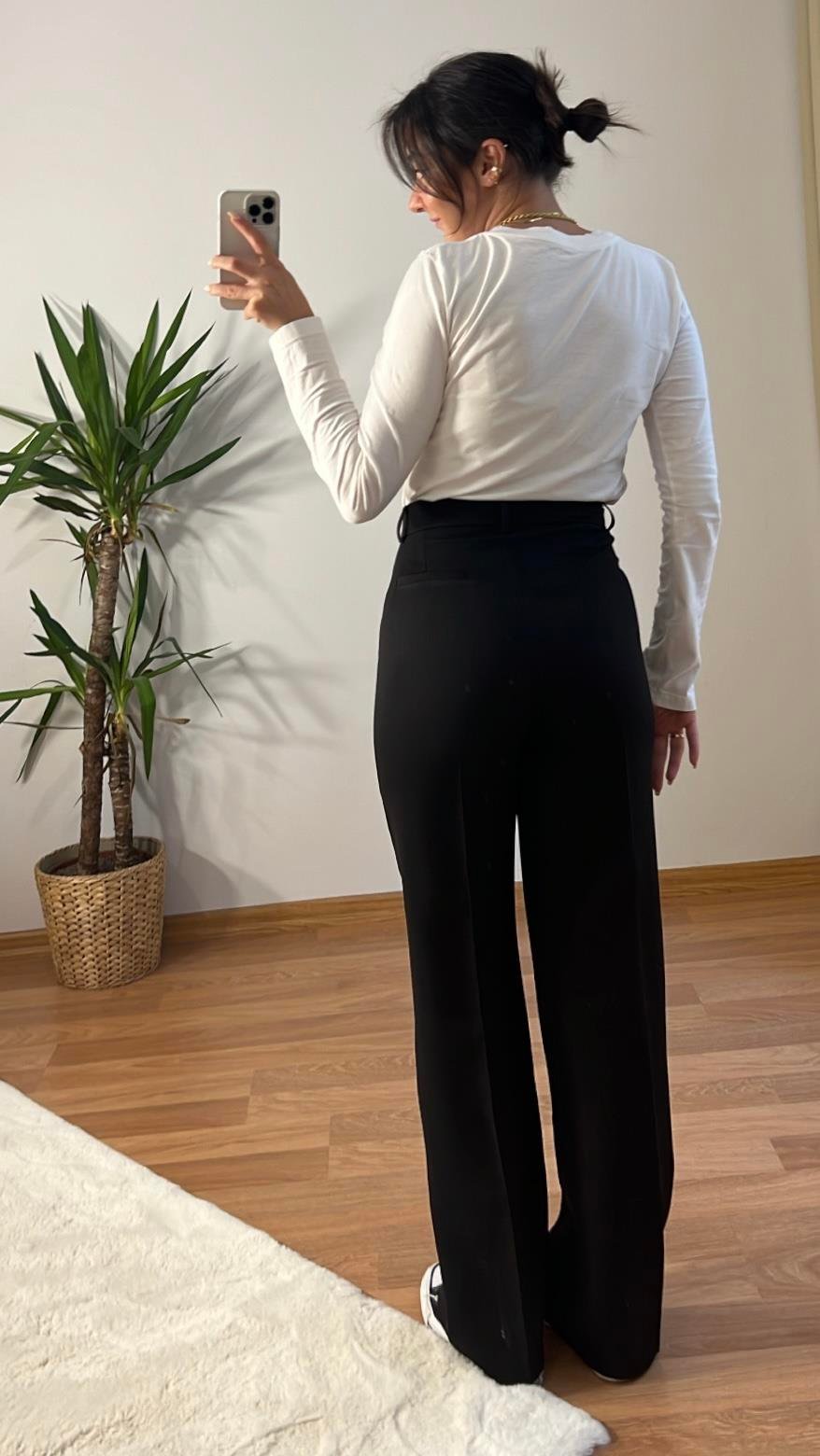 MARKA SİYAH STRAIGHT KUMAŞ PANTOLON