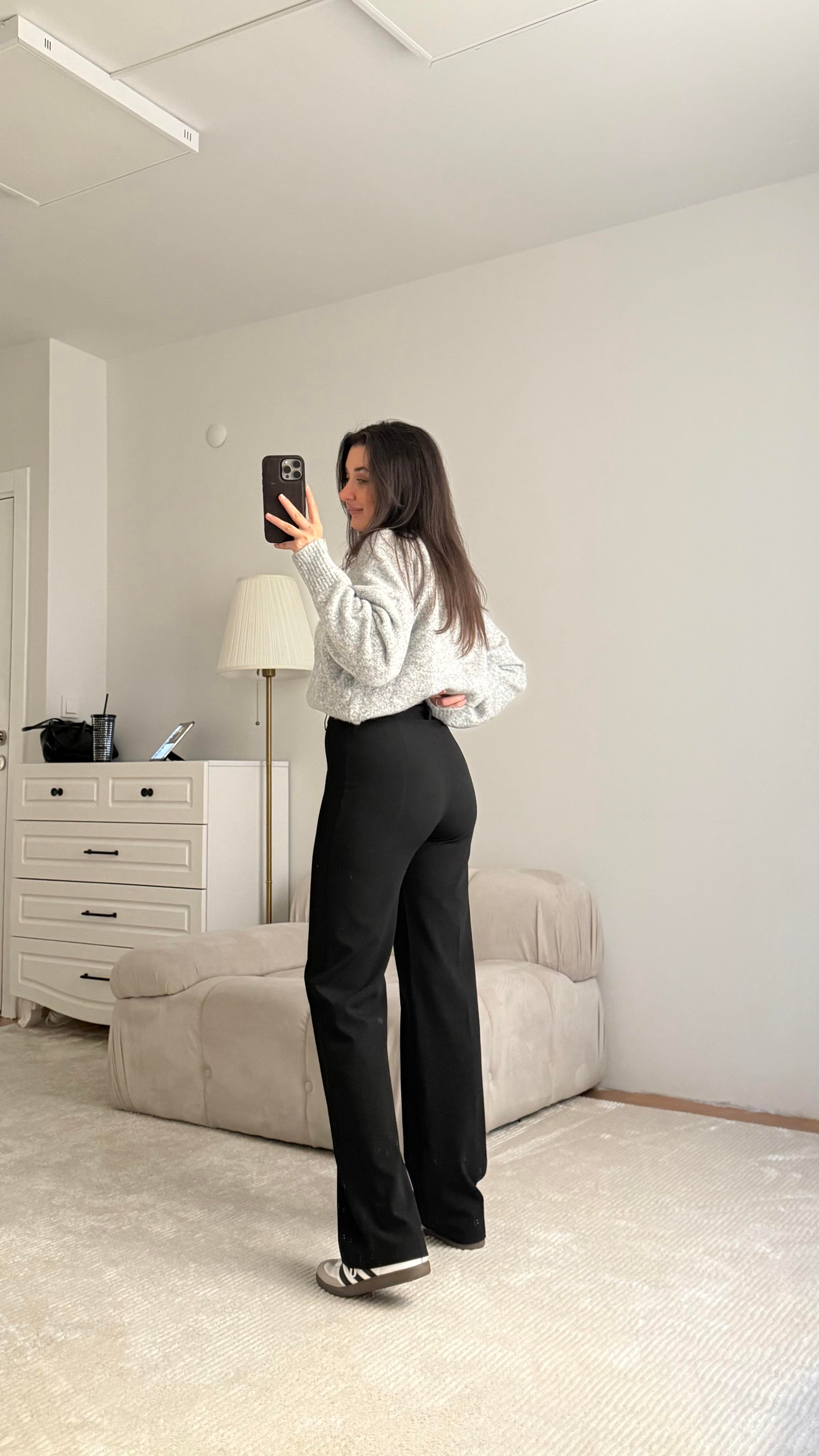 Marka Siyah  Straight Kumaş Pantolon
