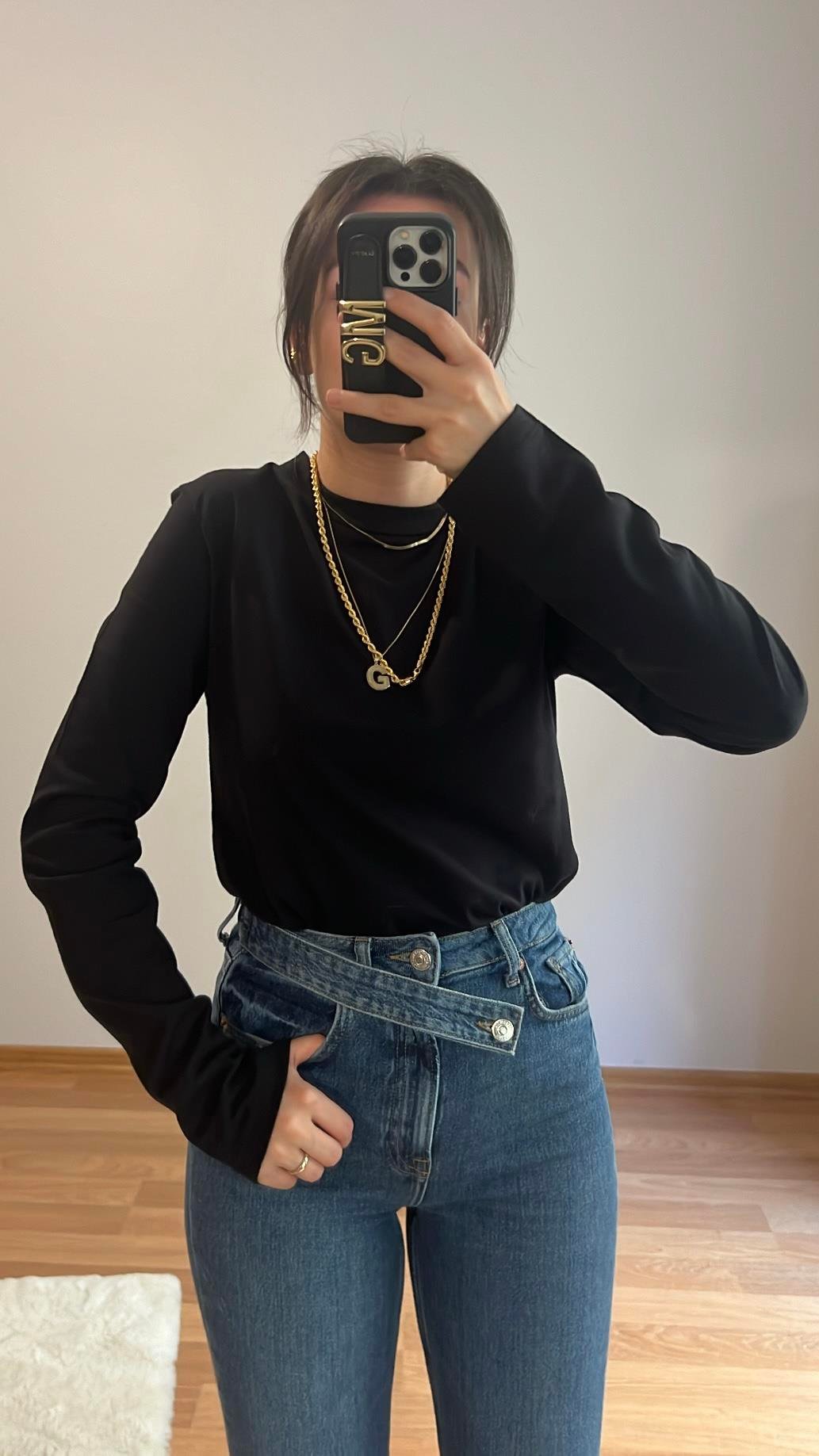 MARKA SİYAH UZUN KOLLU BASIC TİŞÖRT