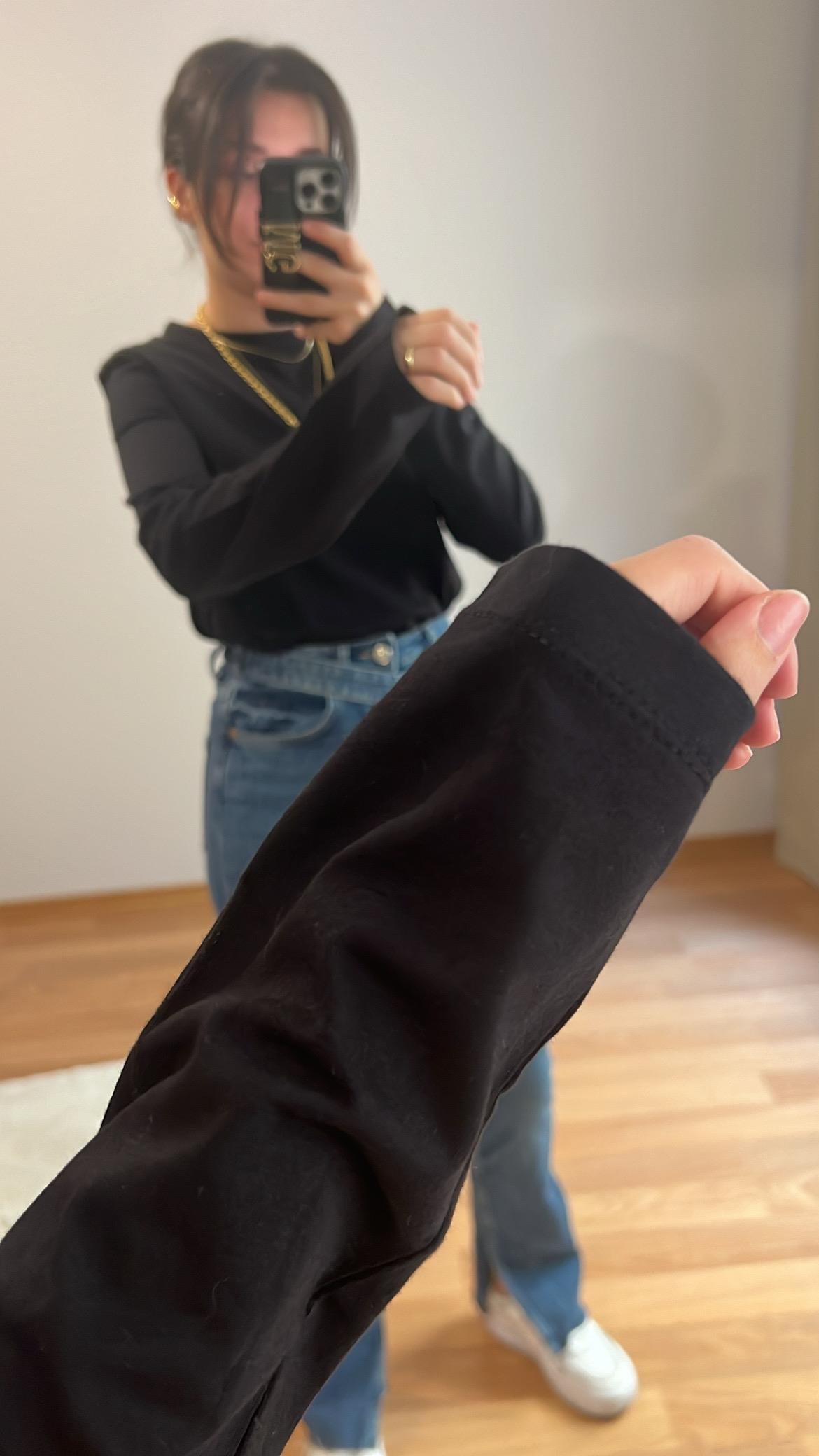 MARKA SİYAH UZUN KOLLU BASIC TİŞÖRT