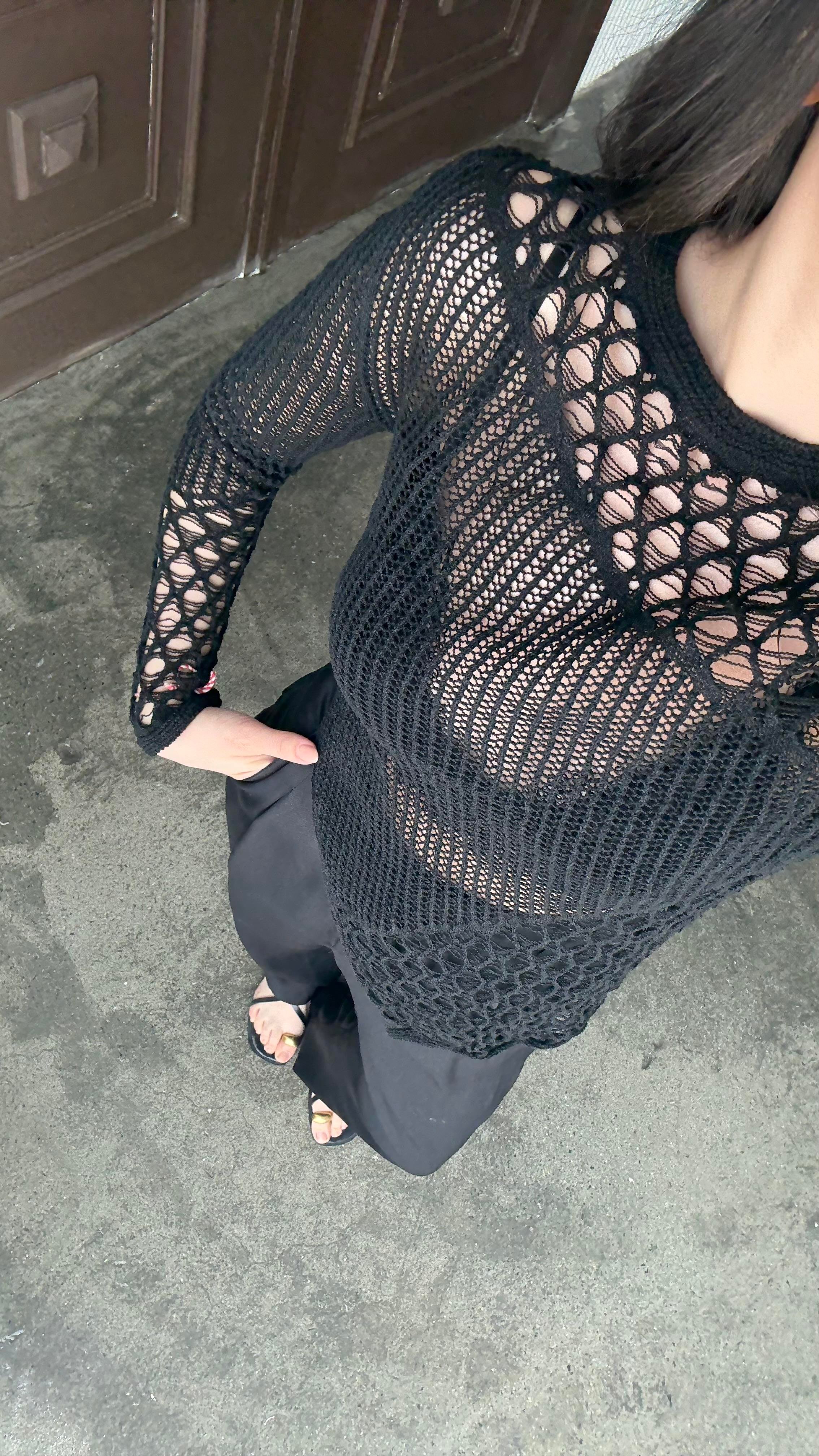 Marka Siyah Verevli Örme Triko 