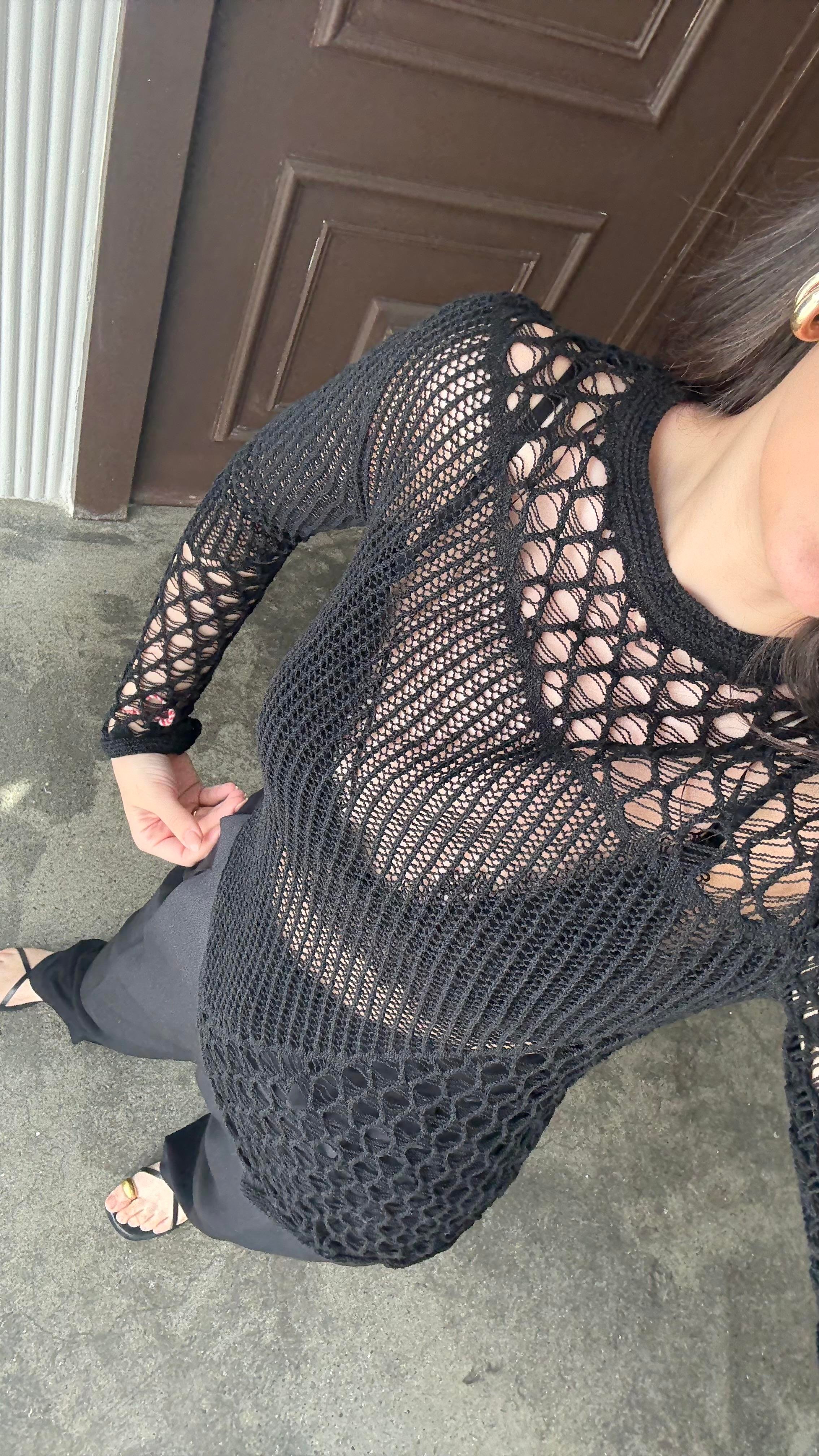 Marka Siyah Verevli Örme Triko 