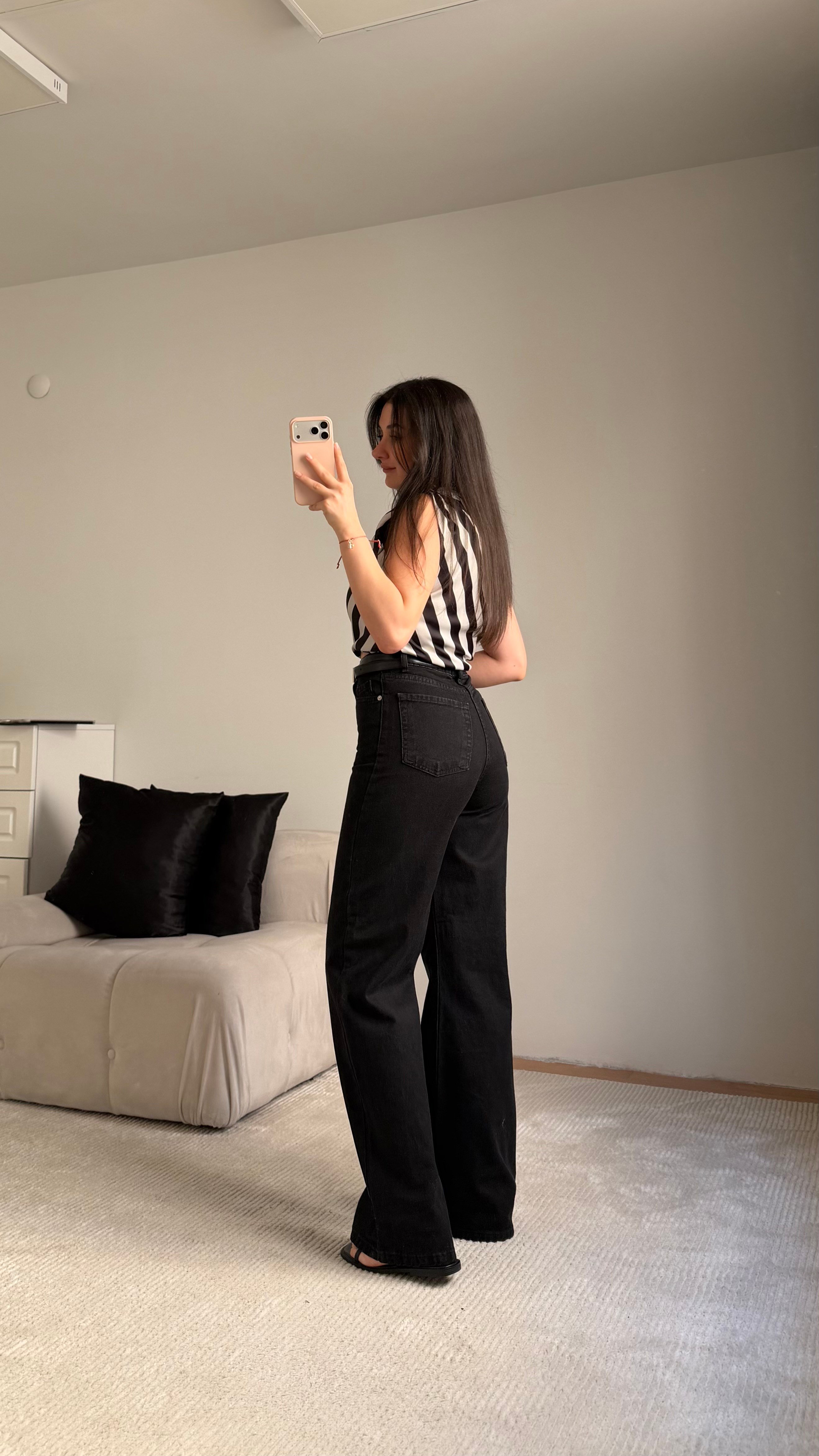 Marka Siyah Wide Leg Jean