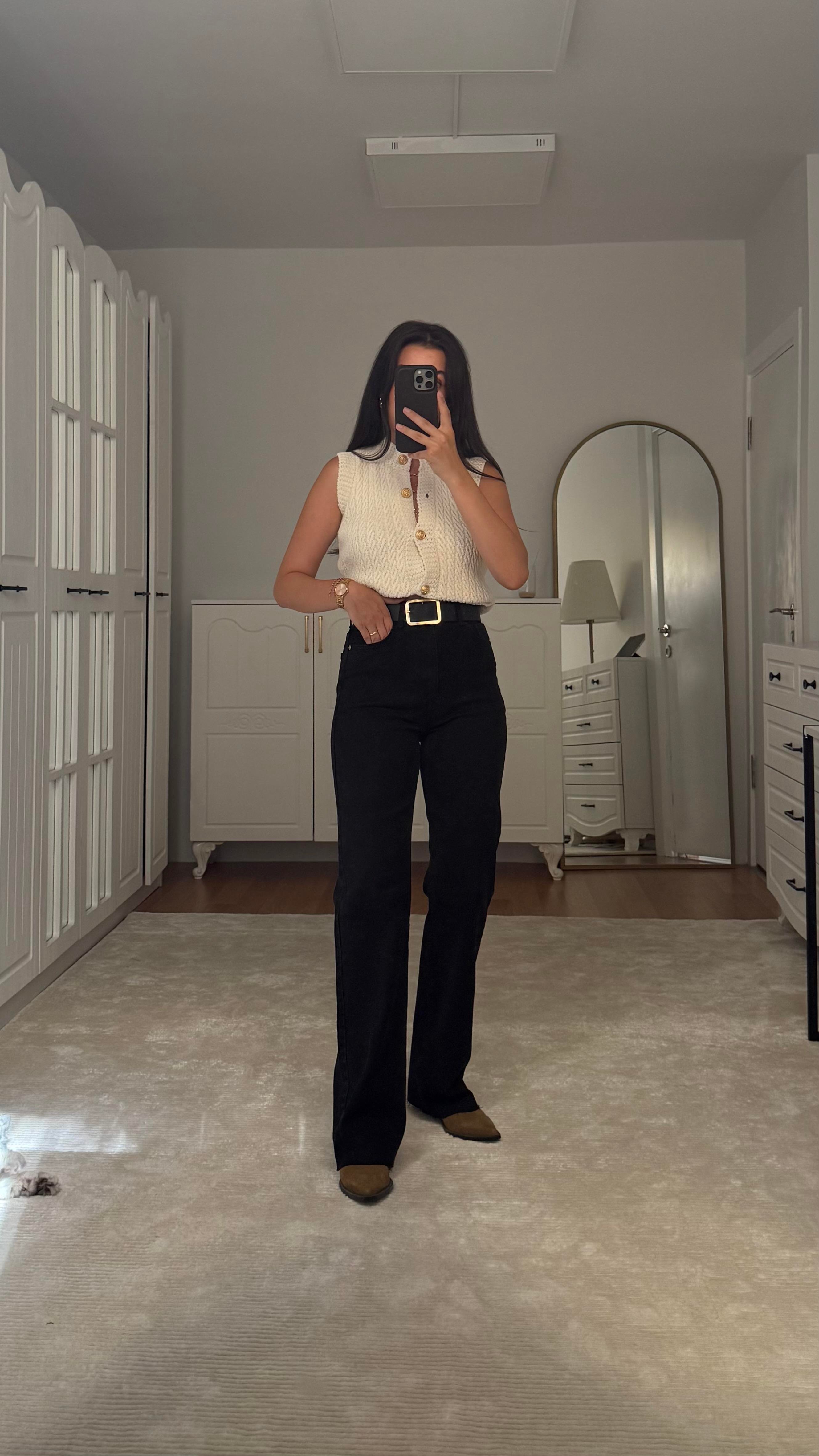 Marka Siyah Wide Leg Jean