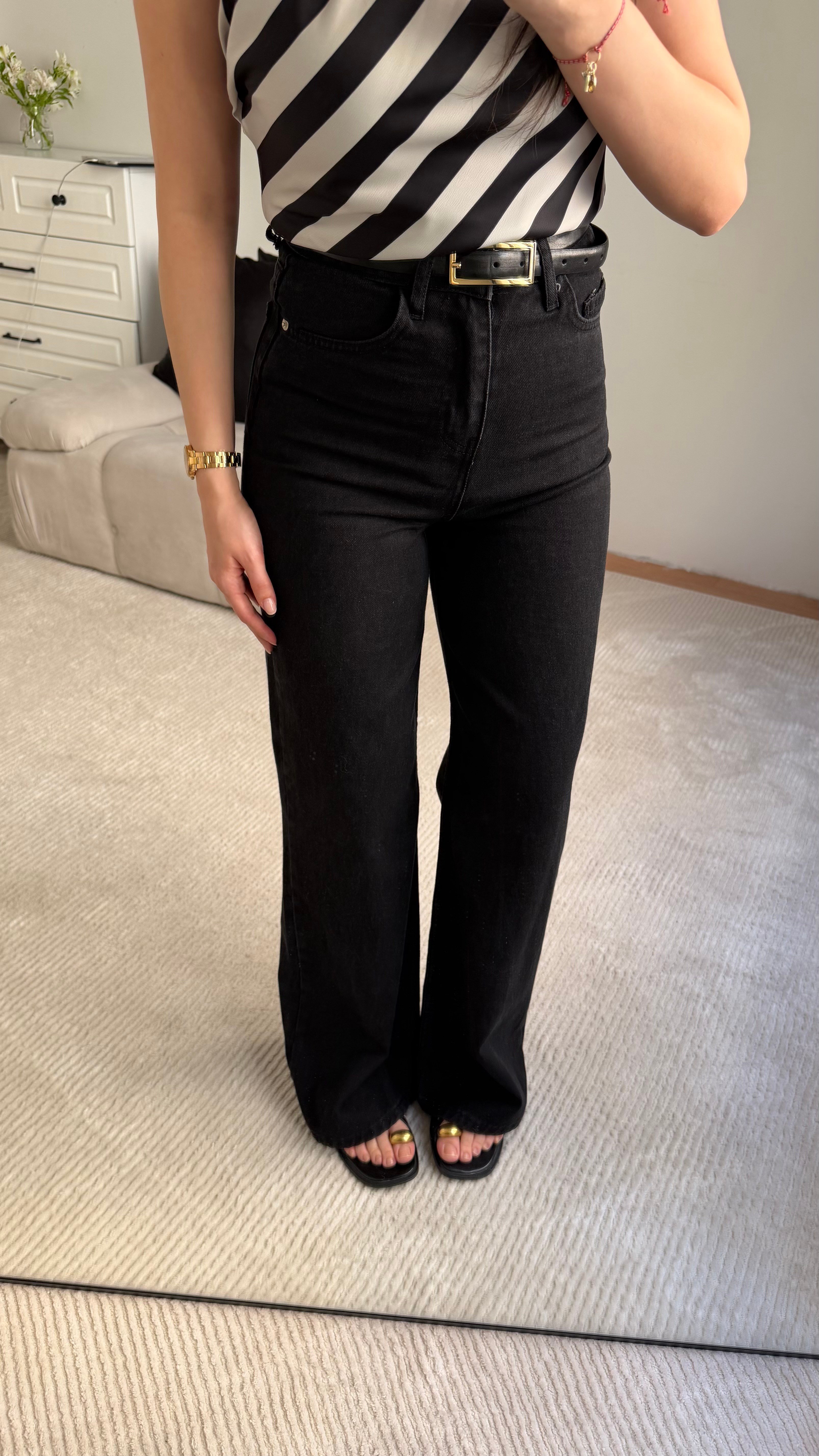 Marka Siyah Wide Leg Jean