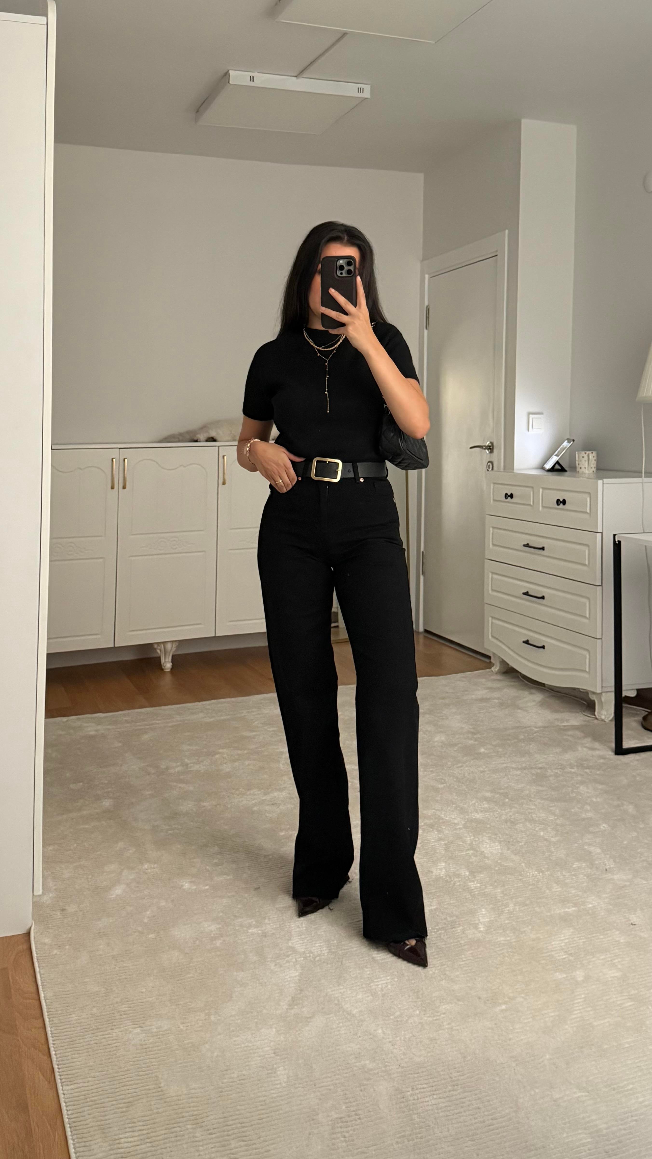 Marka Siyah Wide Leg Jean