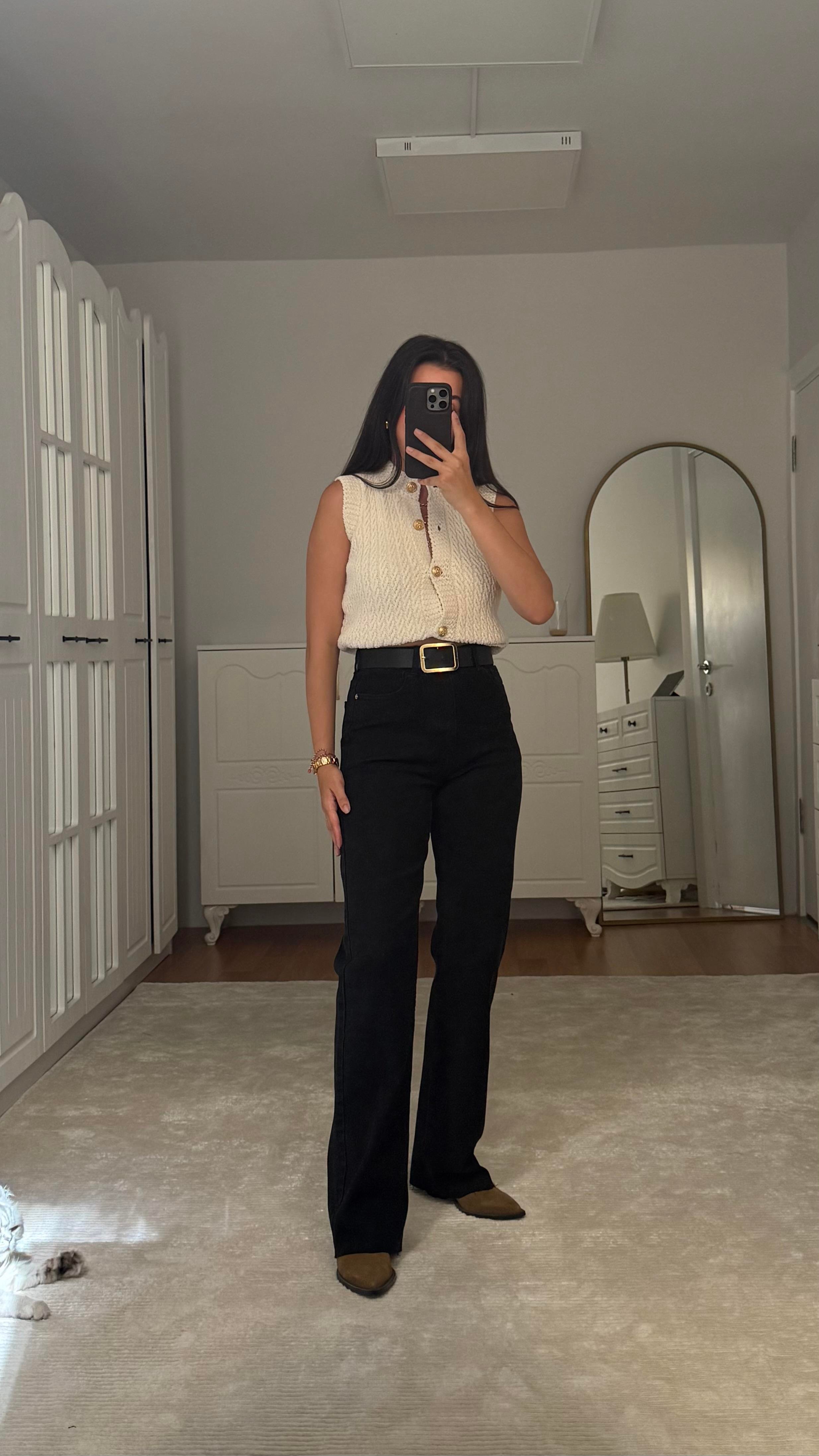 Marka Siyah Wide Leg Jean