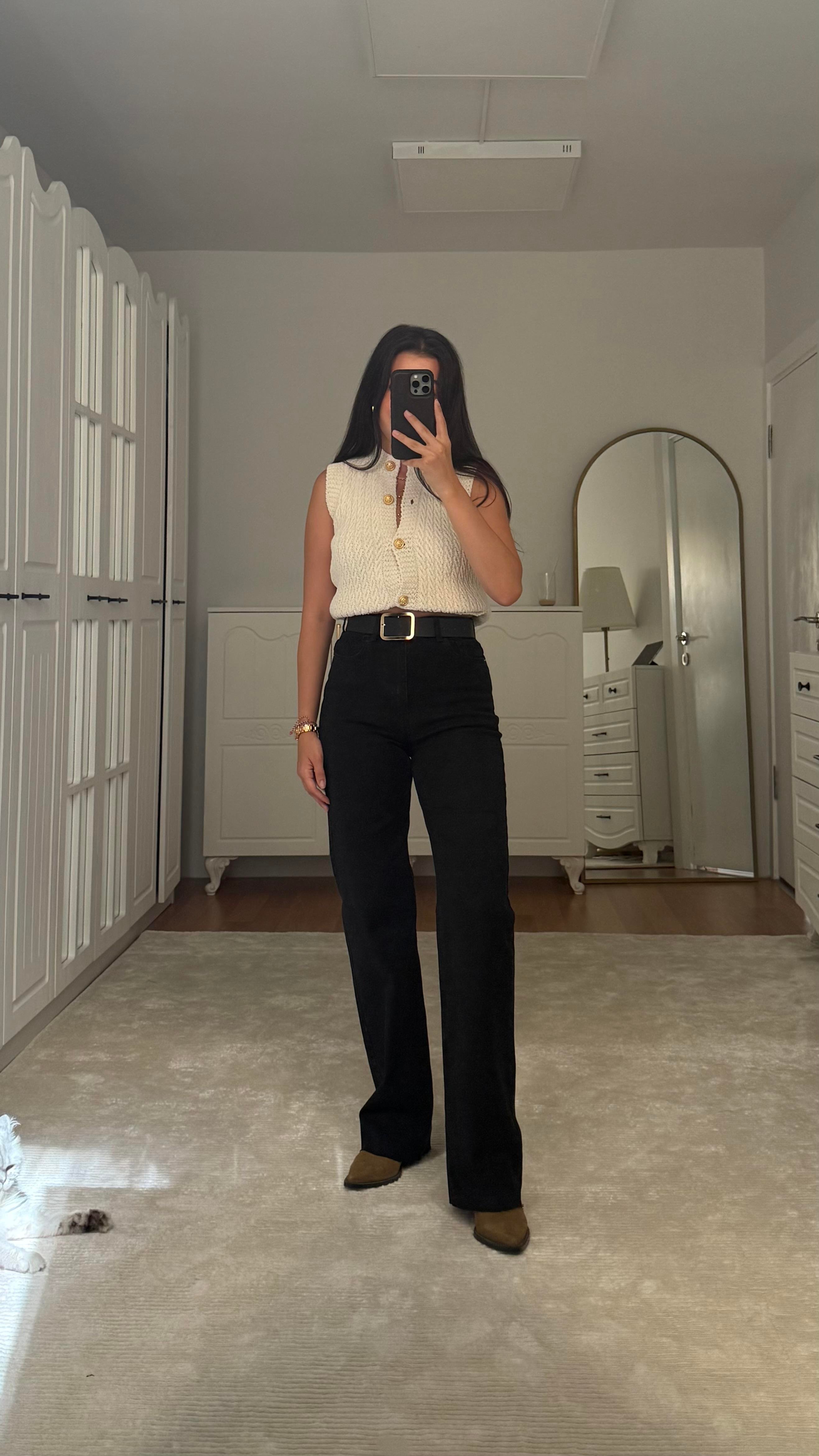 Marka Siyah Wide Leg Jean