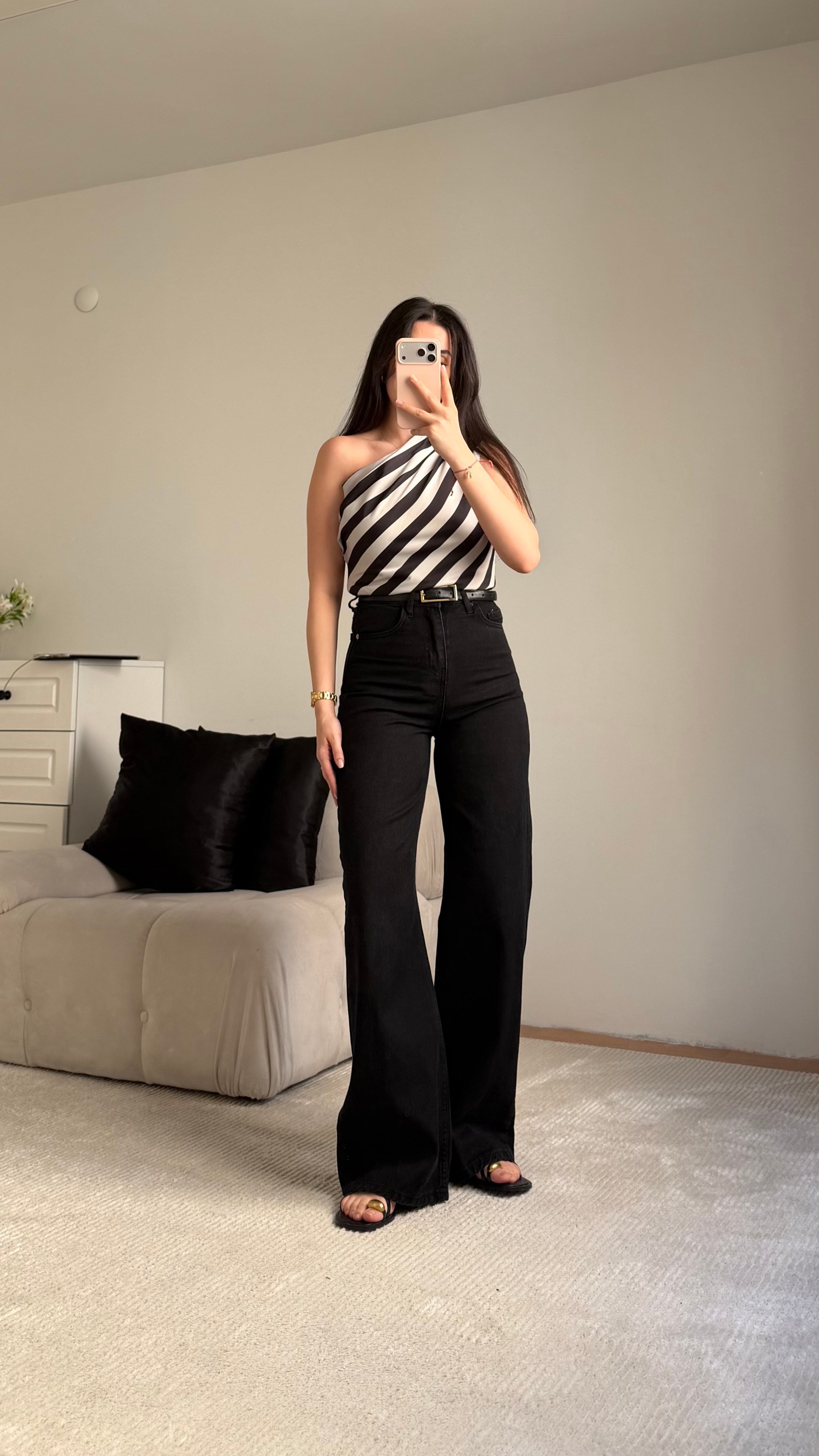 Marka Siyah Wide Leg Jean