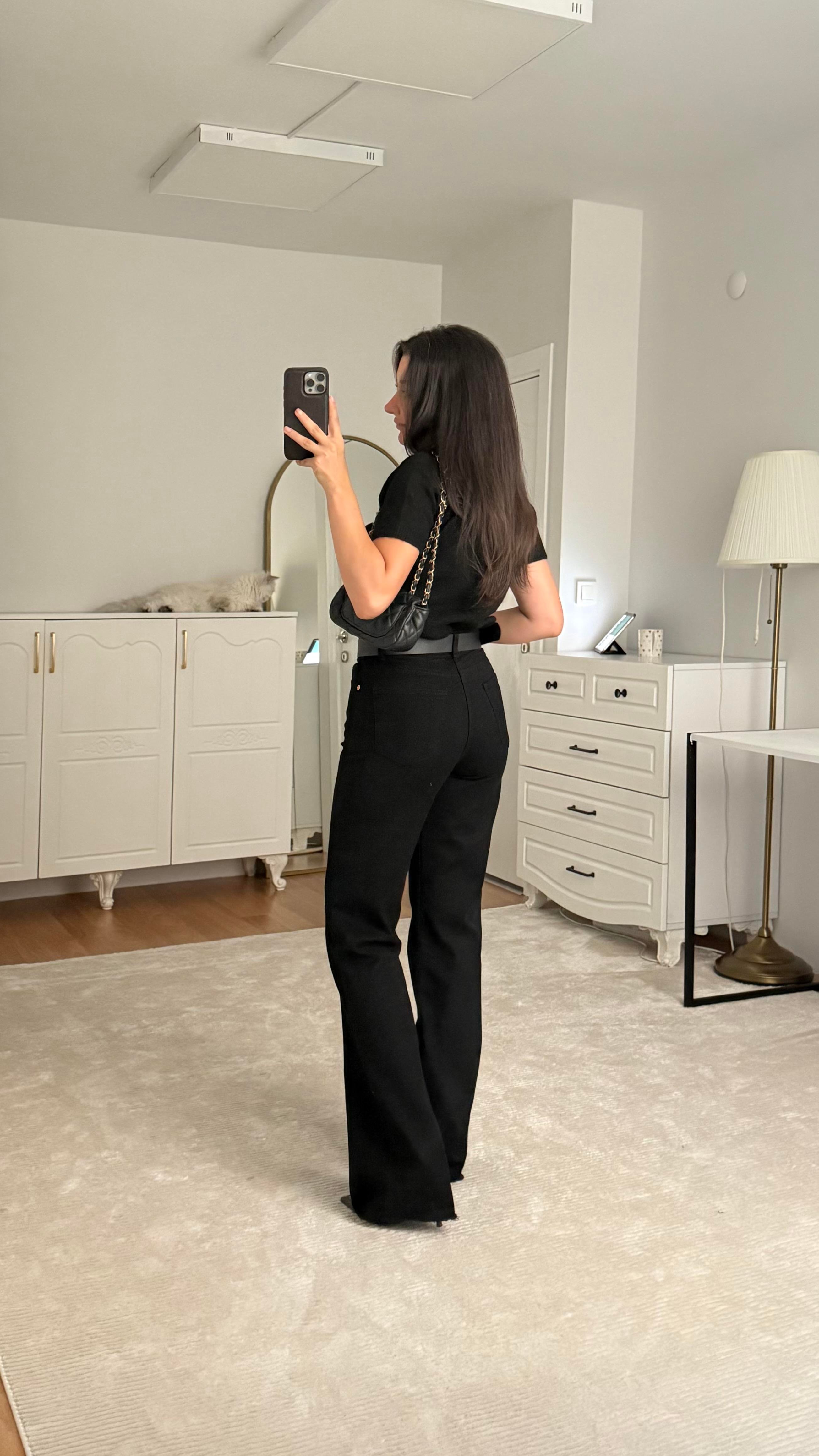 Marka Siyah Wide Leg Jean