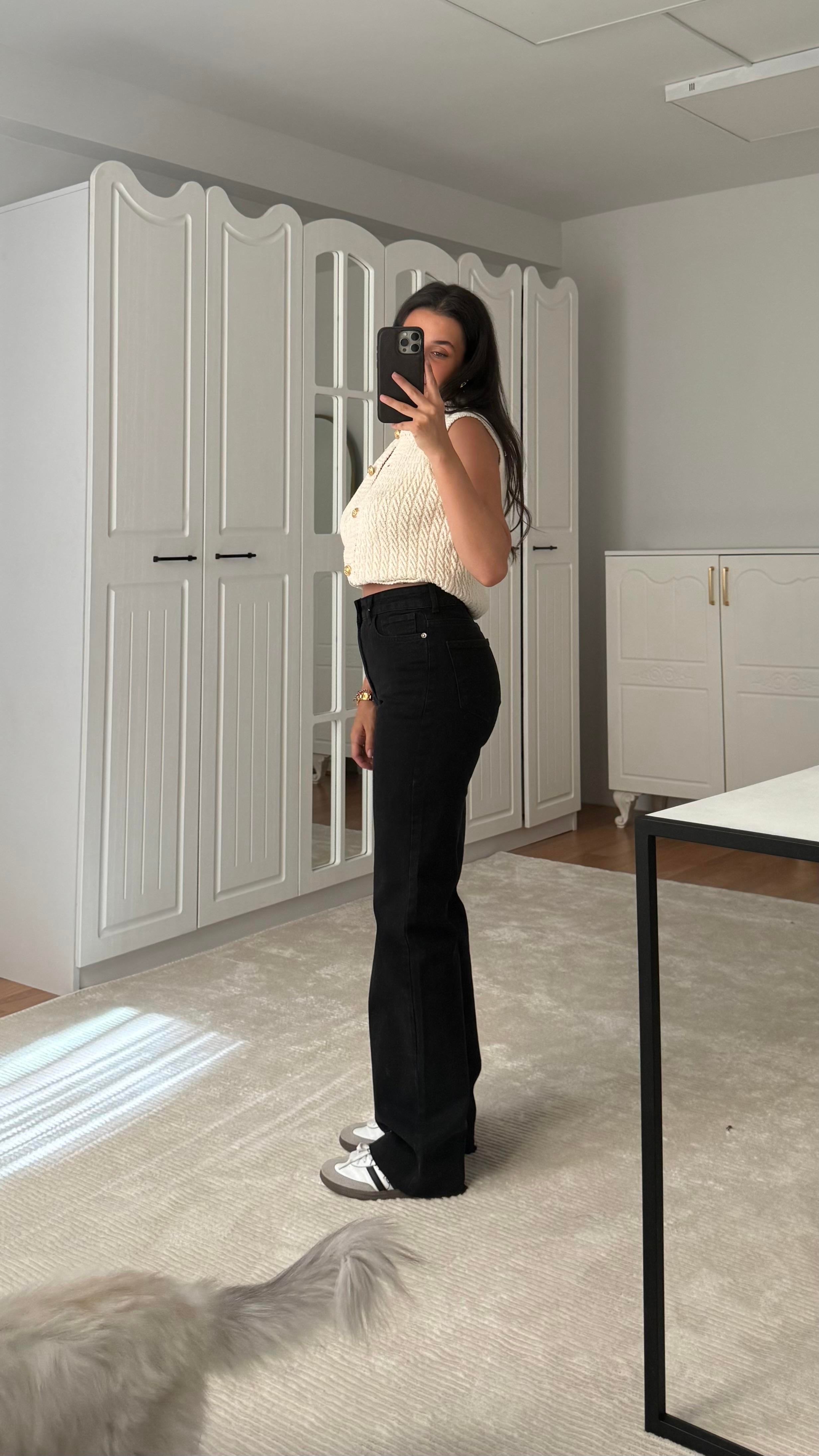Marka Siyah Wide Leg Jean