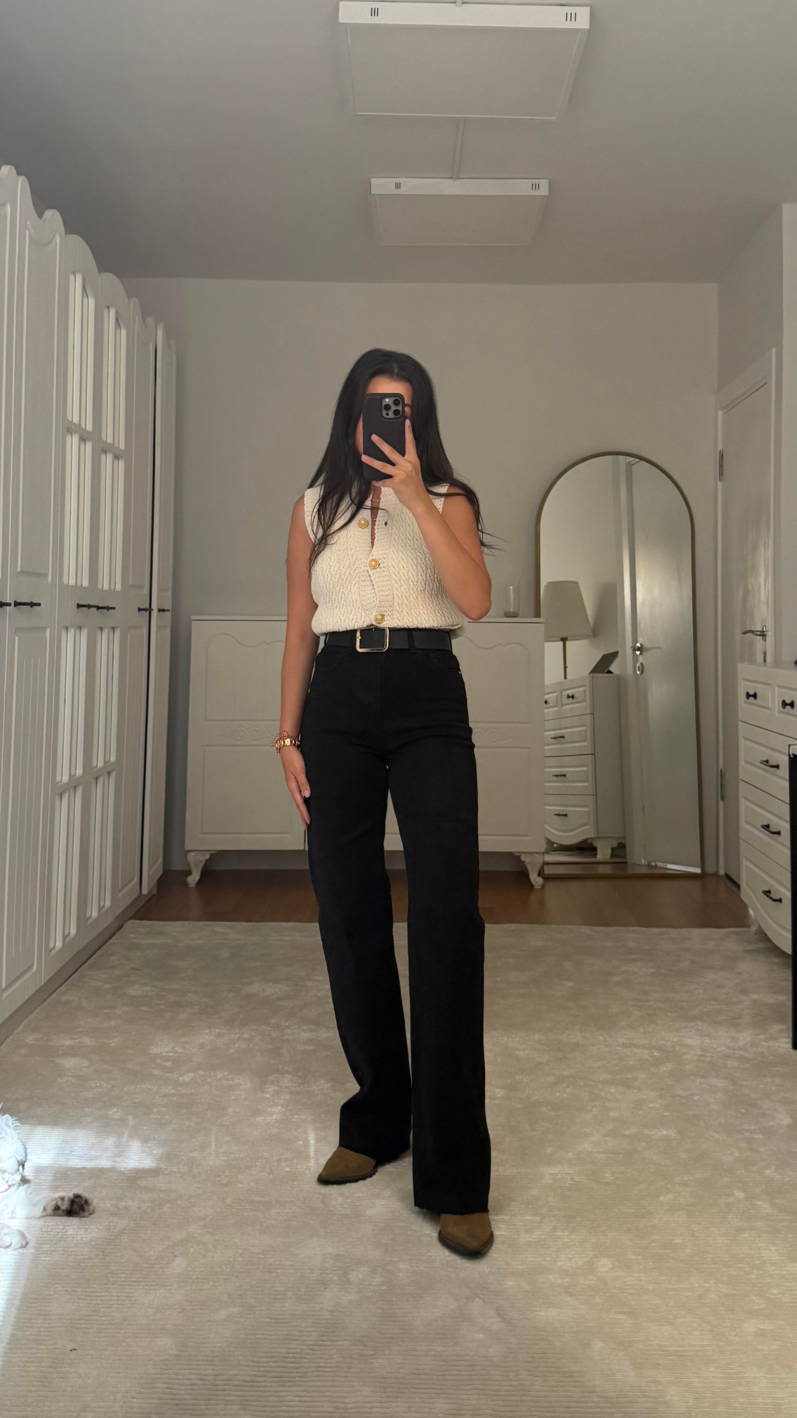 Marka Siyah Wide Leg Jean