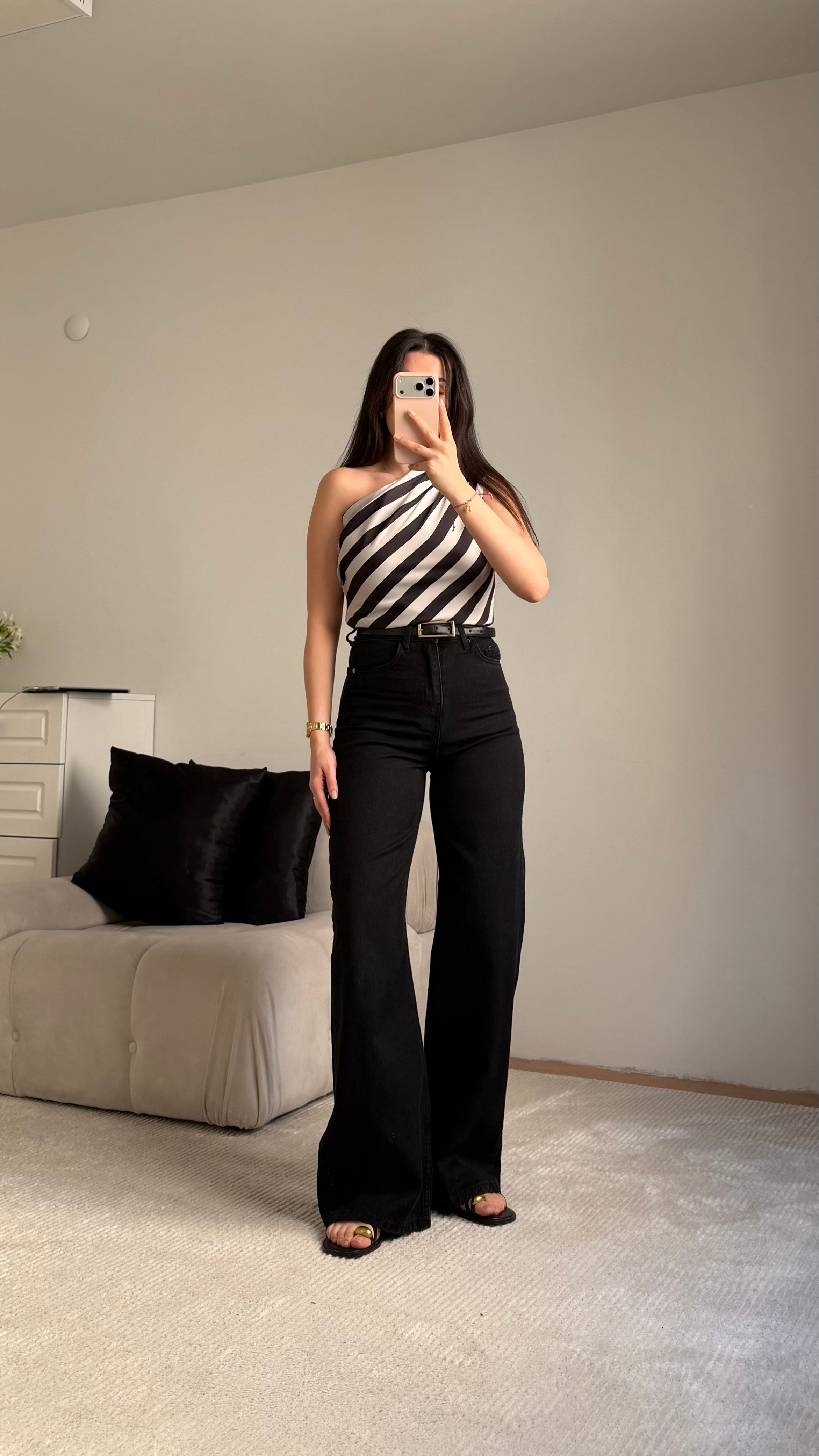 Marka Siyah Wide Leg Jean