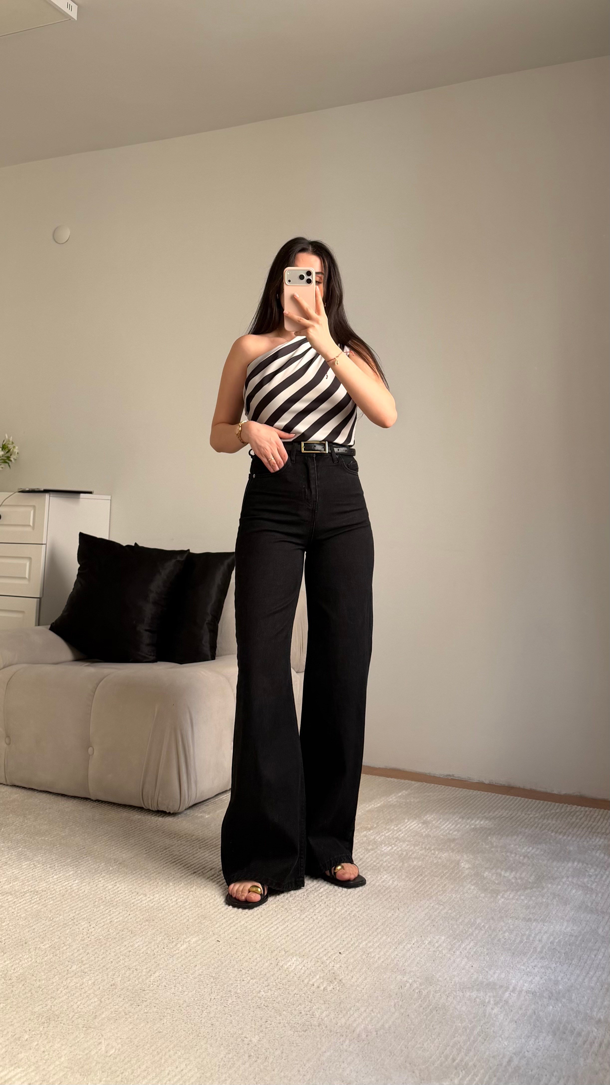 Marka Siyah Wide Leg Jean