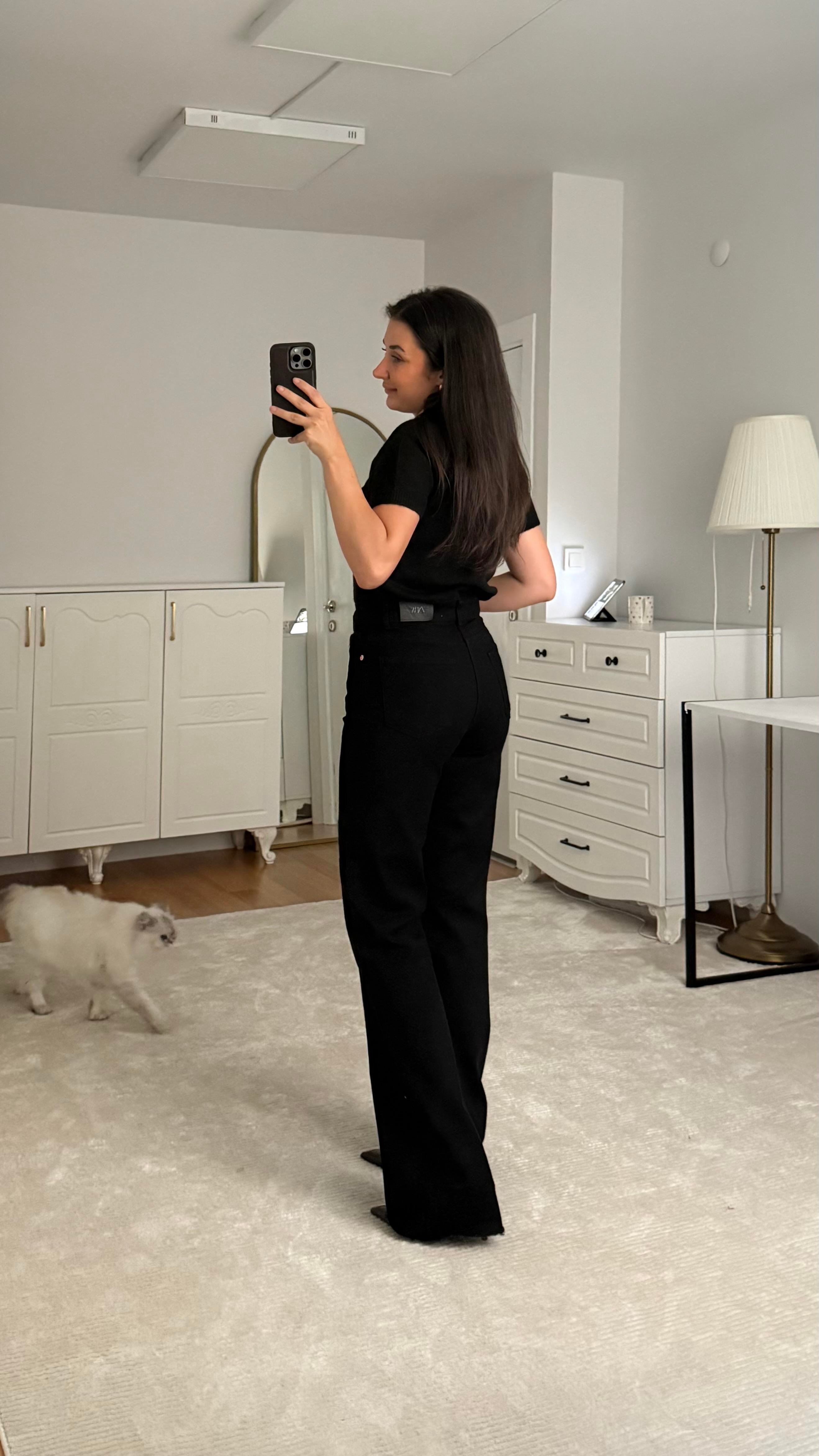 Marka Siyah Wide Leg Jean
