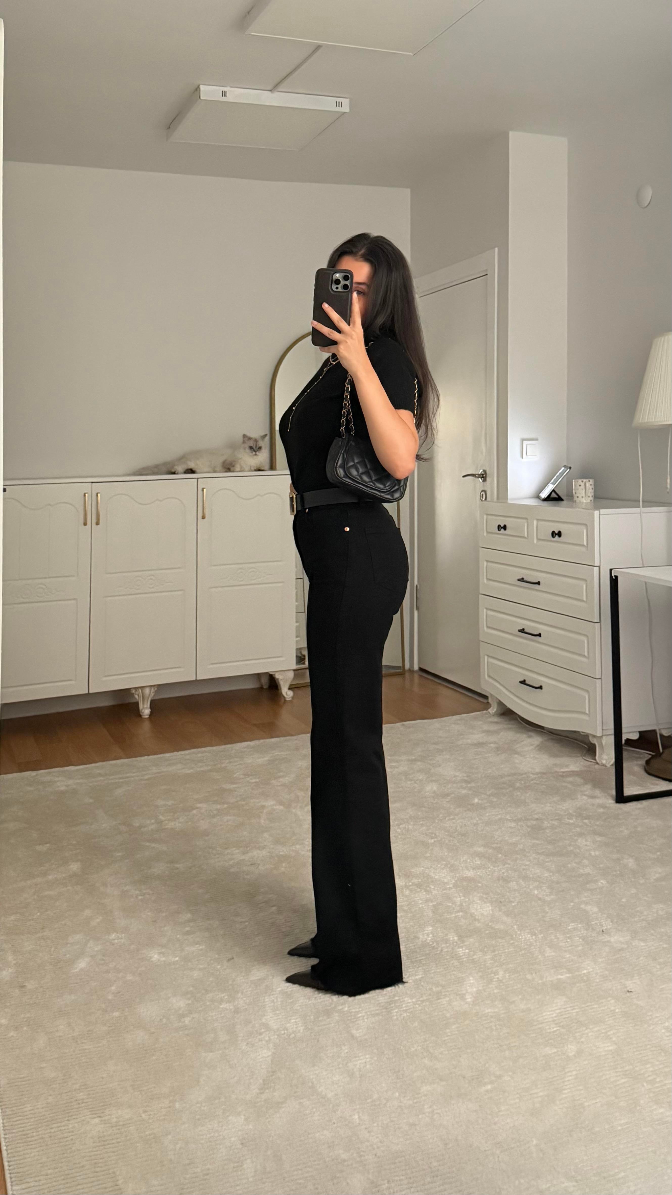Marka Siyah Wide Leg Jean