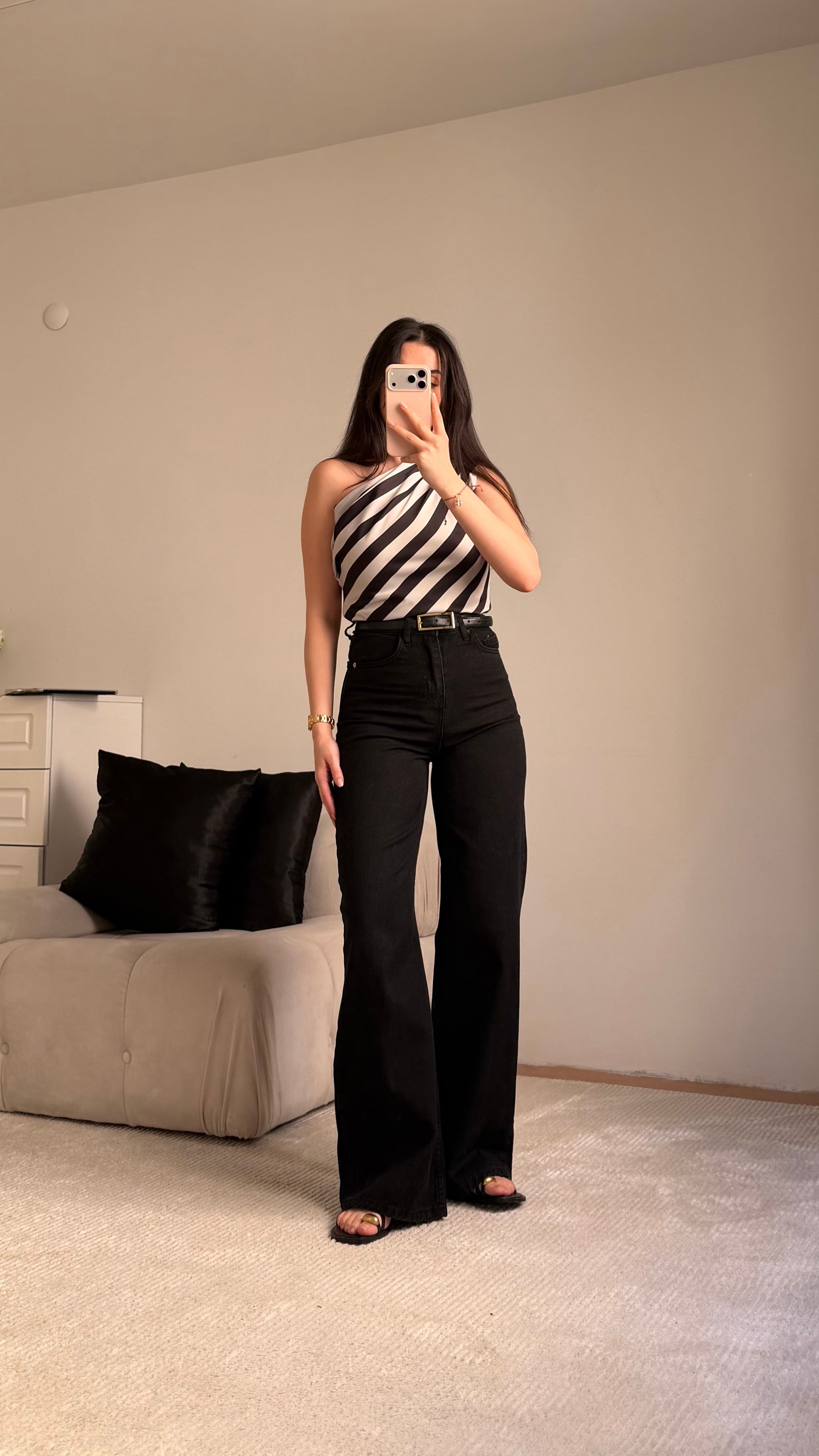 Marka Siyah Wide Leg Jean