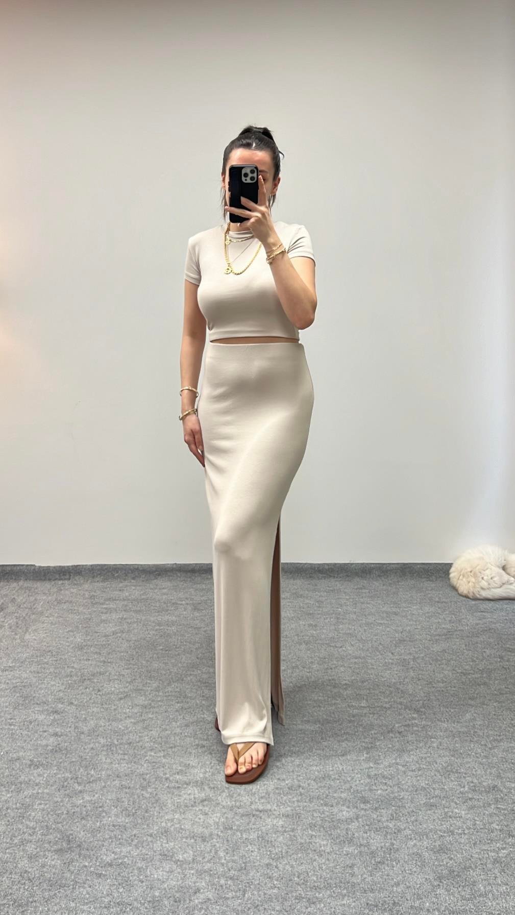 MARKA SOFT ÖZEL DOKUMA MAXİ ETEK