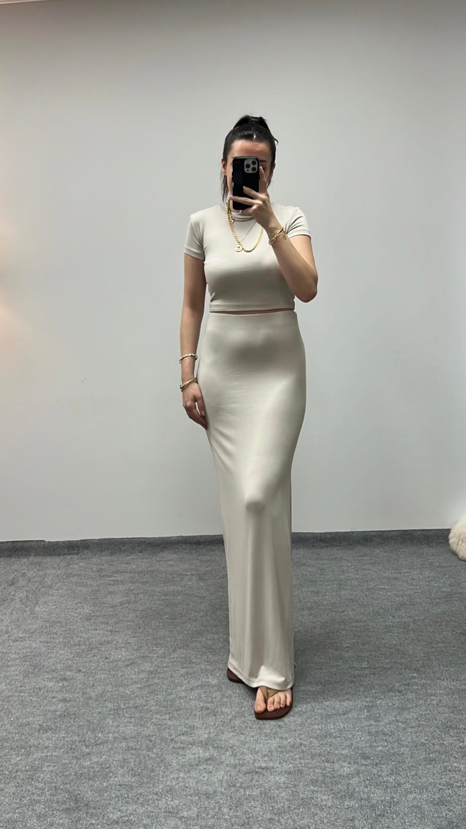 MARKA SOFT ÖZEL DOKUMA MAXİ ETEK