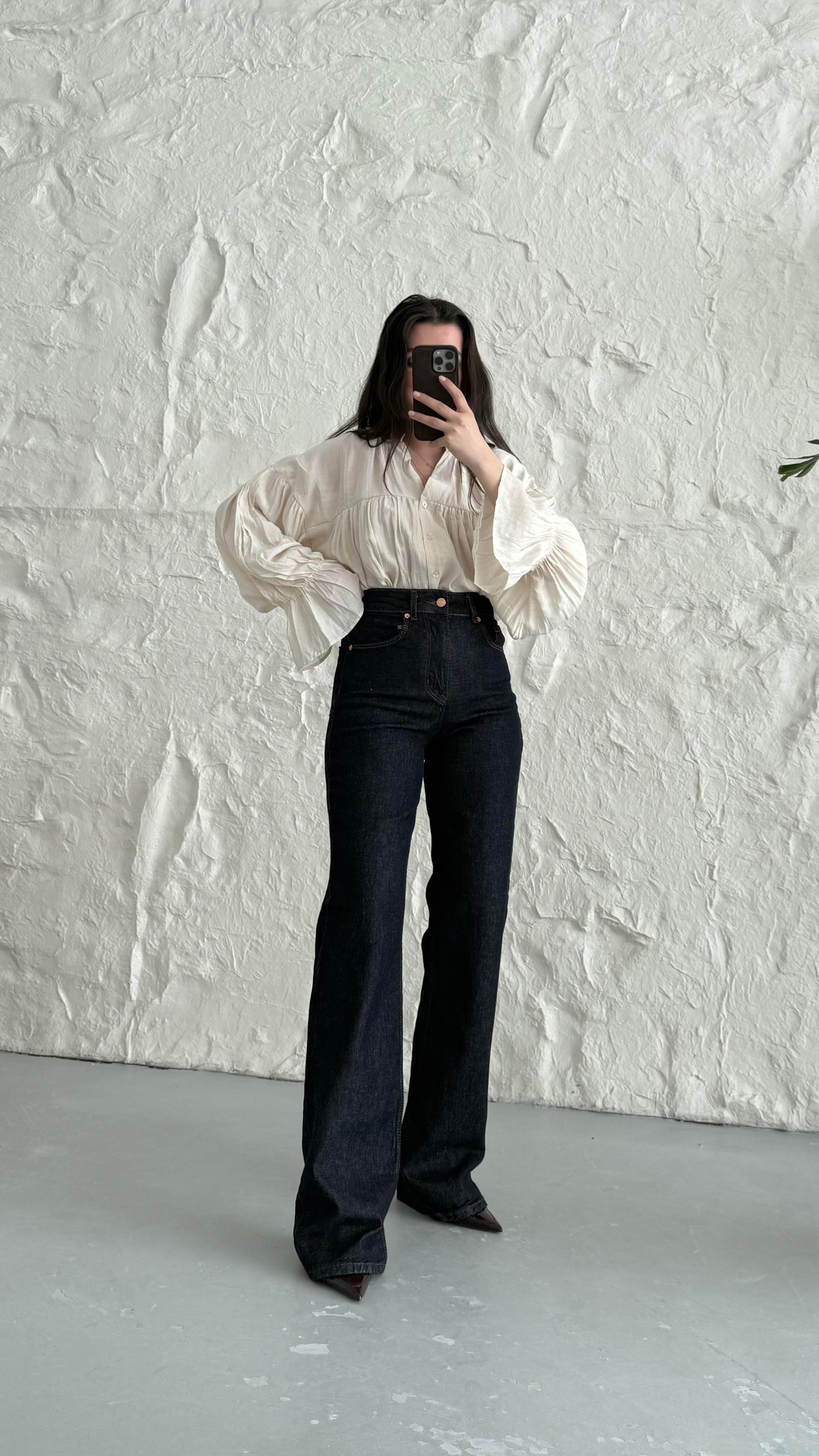 Marka Soluk Yoğun Laci Wide Leg Jean 