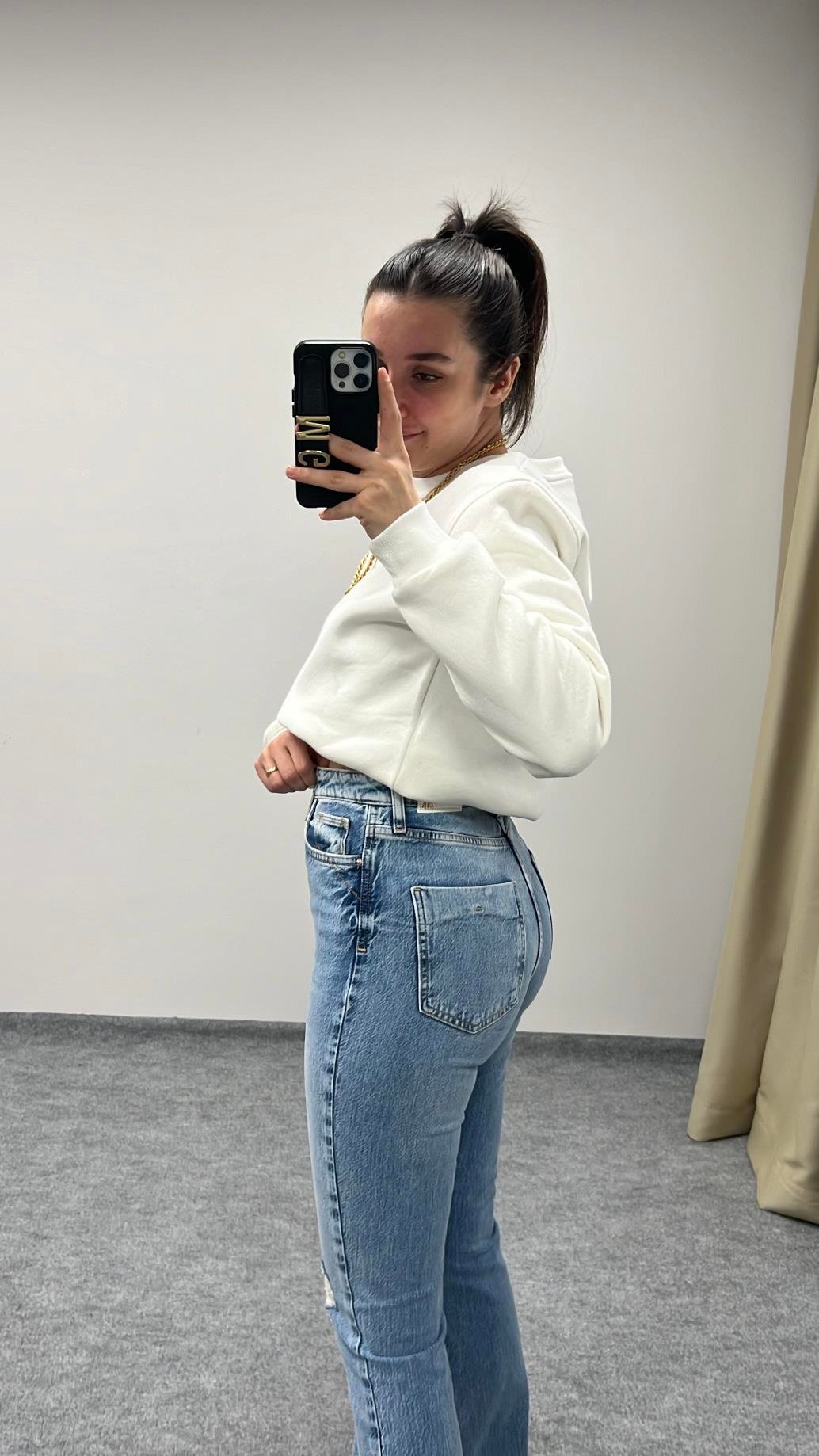 MARKA YIRTIK DETAY FLARE JEAN