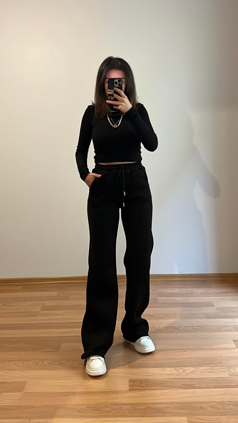 MARKA2 SİYAH BASIC UZUN KOLLU BADİ