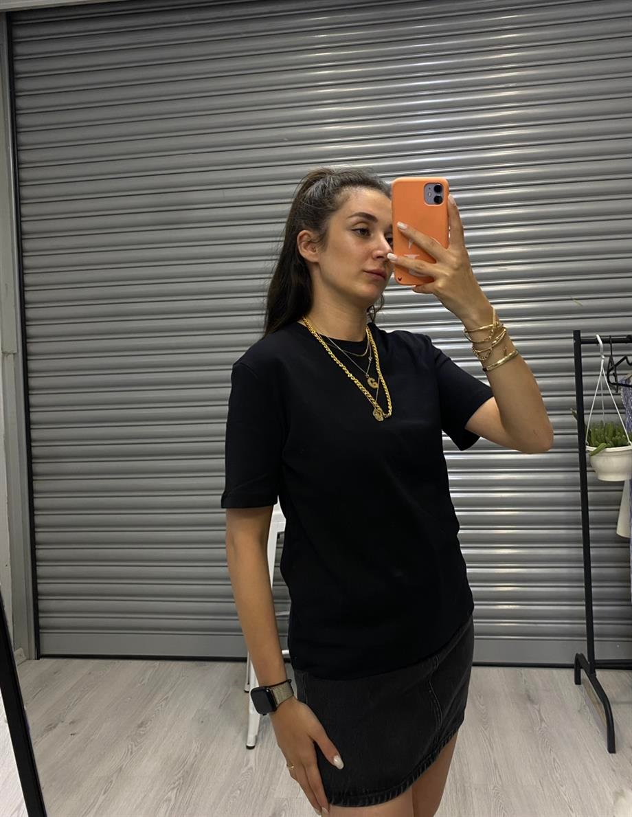 Massi Siyah Basıc Tişört