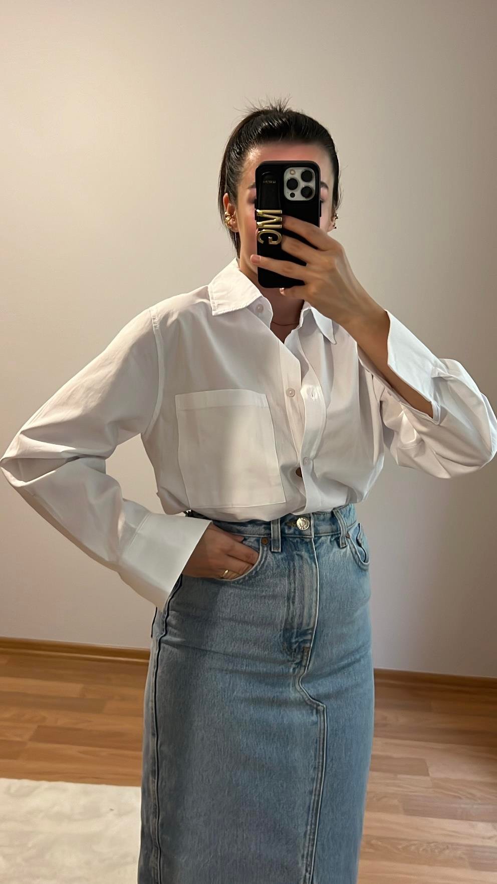 MD BEYAZ POPLİN GÖMLEK