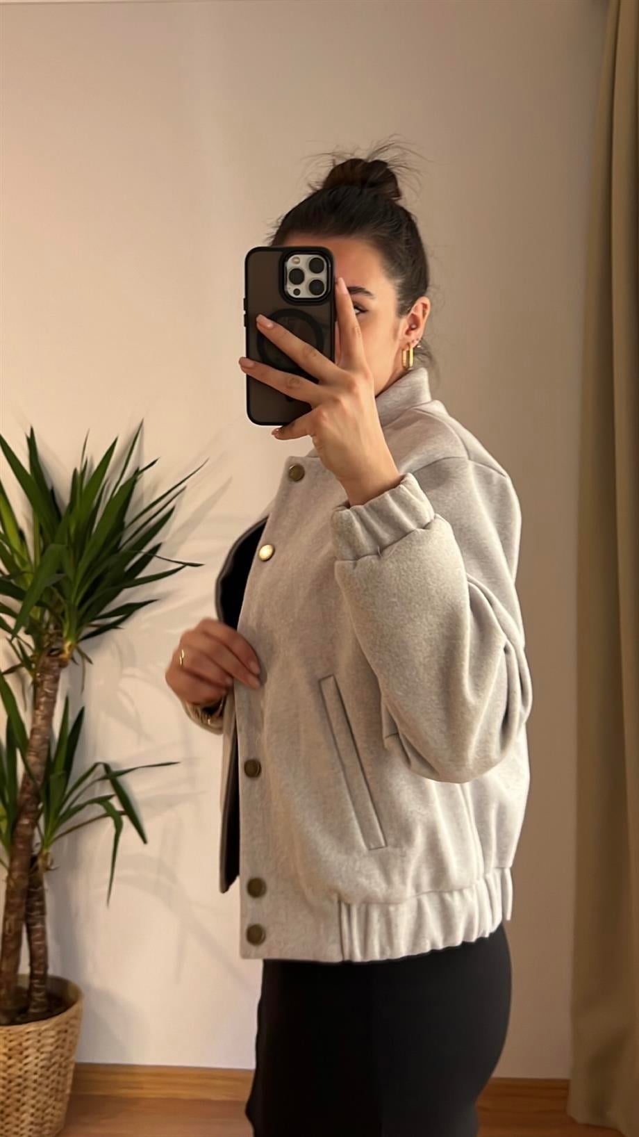 MD GRİ KAŞE BOMBER