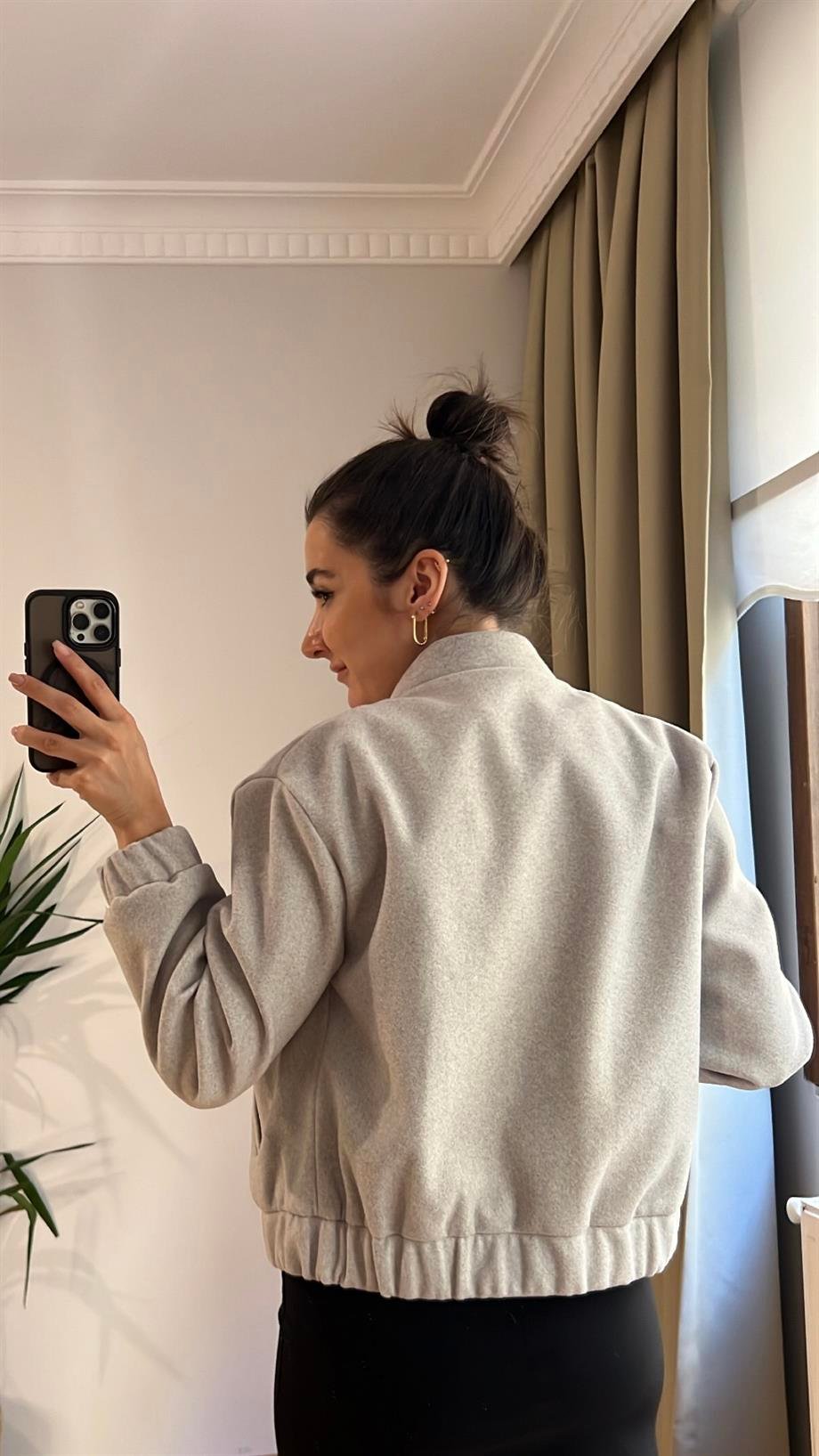 MD GRİ KAŞE BOMBER