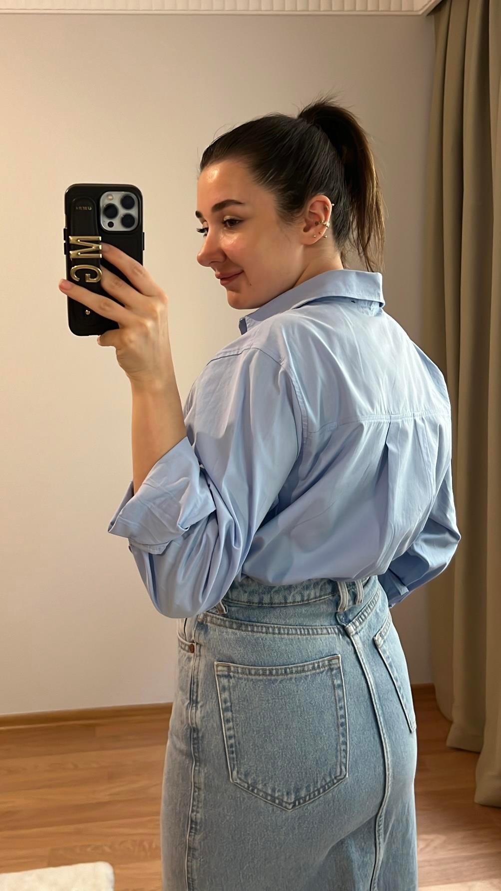 MD MAVİ POPLİN GÖMLEK