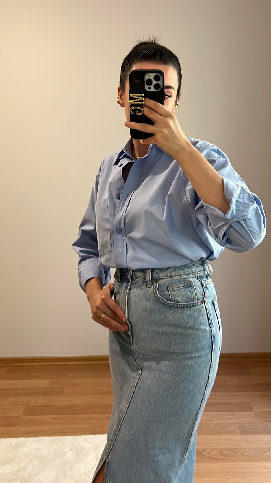 MD MAVİ POPLİN GÖMLEK