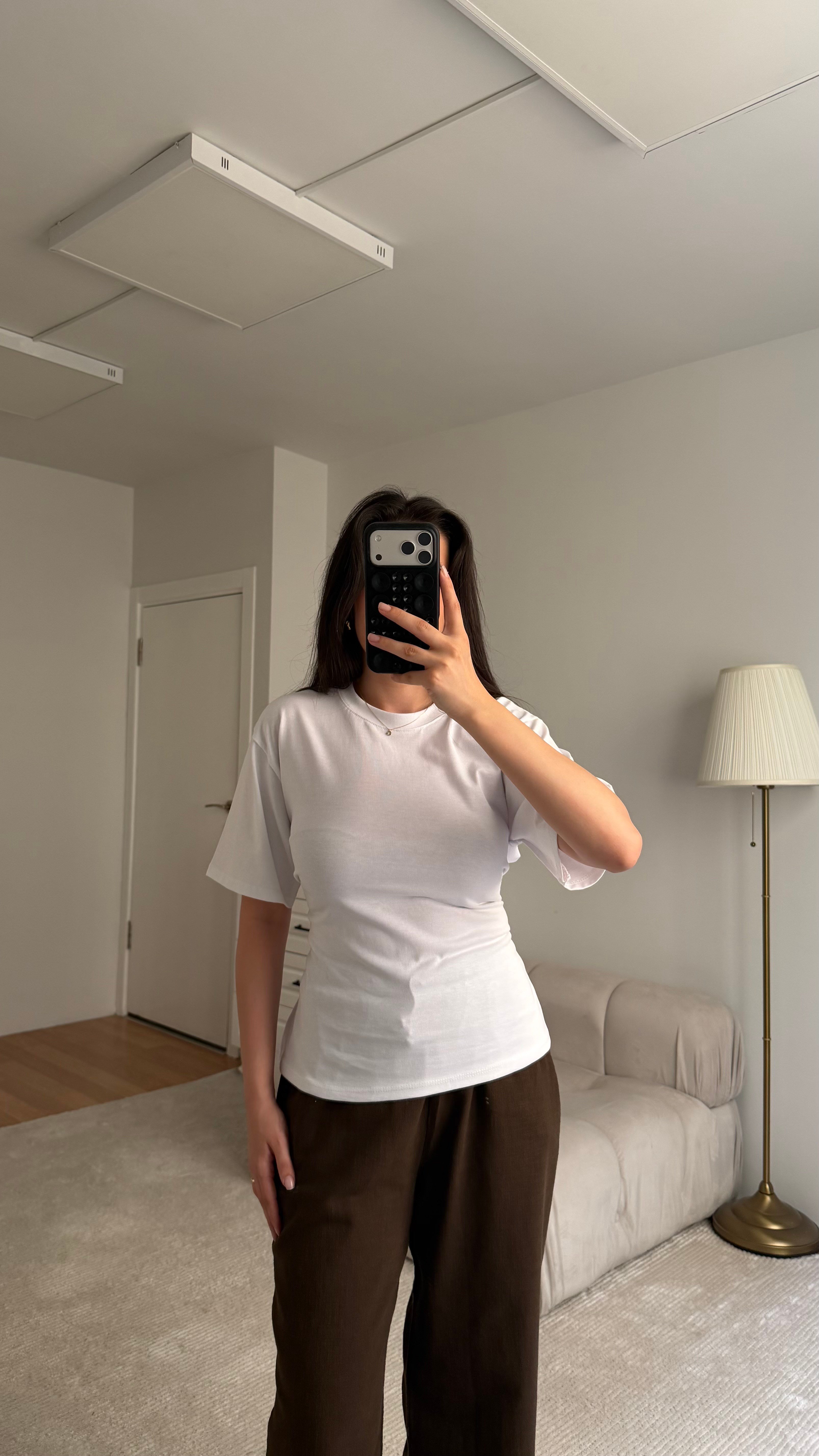 Mis Beyaz Bisiklet Yaka Sırt Bağlamalı Bluz