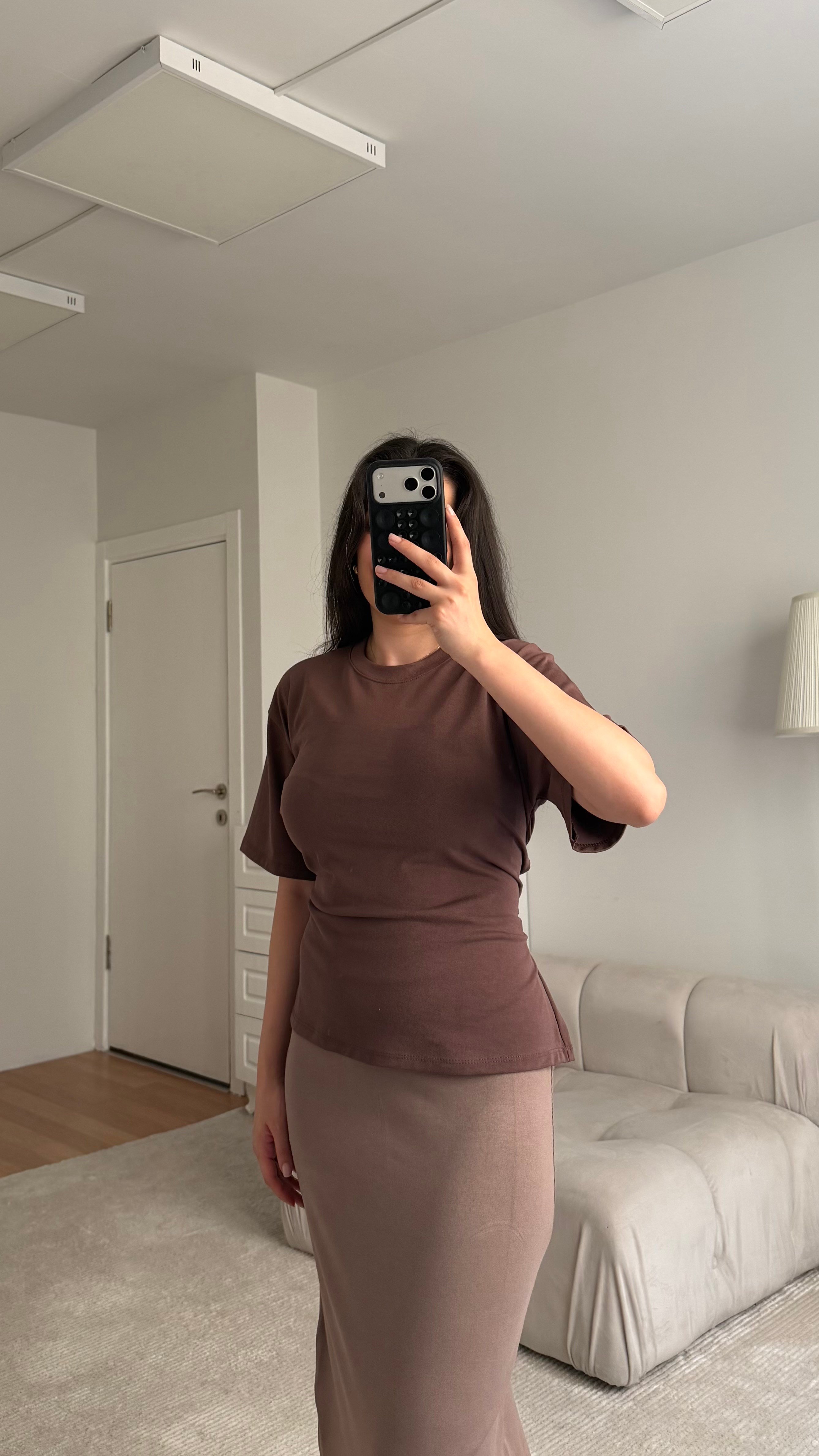 Mis Kahve Bisiklet Yaka Sırt Bağlamalı Bluz