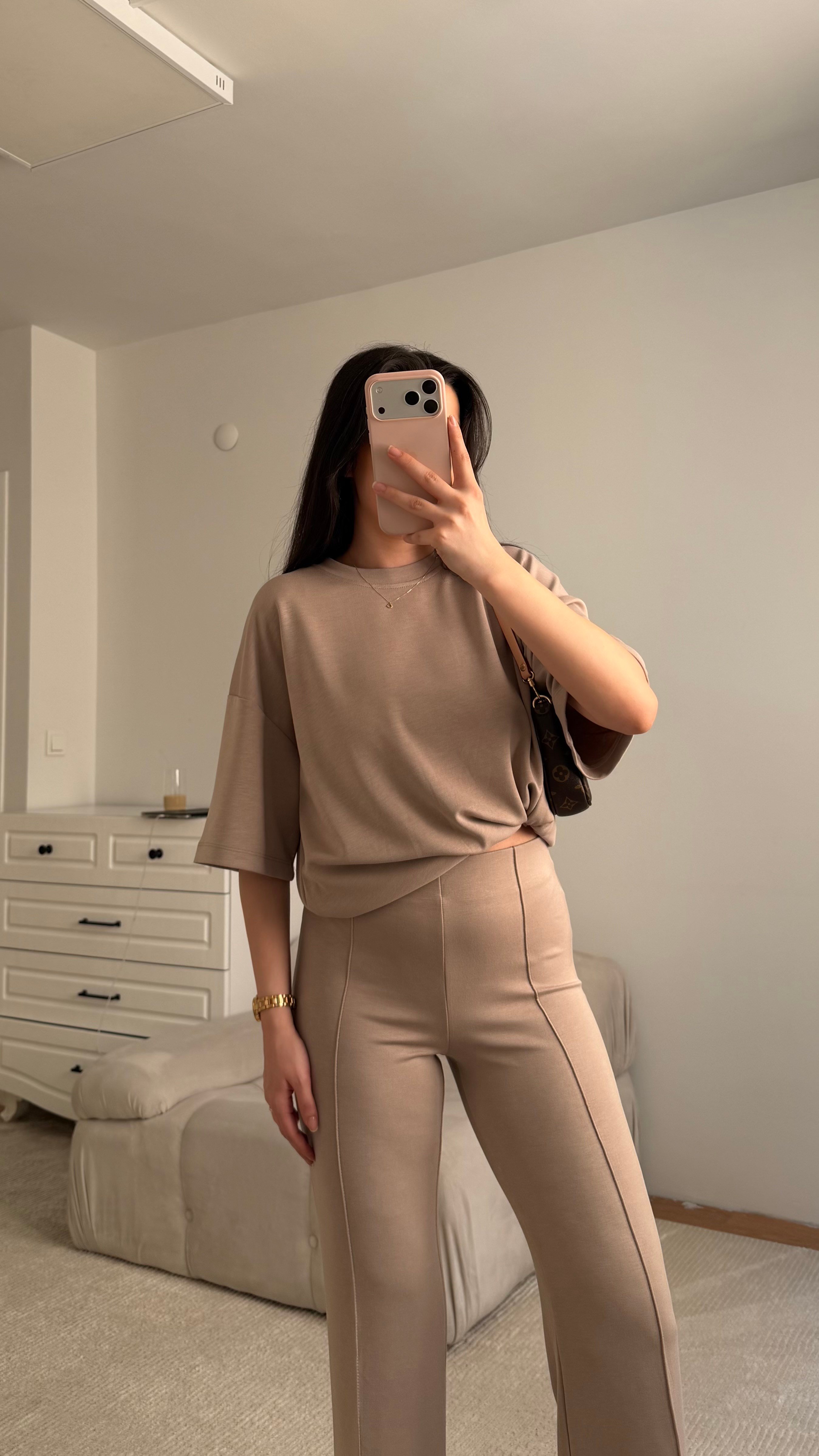Mng Bej Oversize İkili Takım
